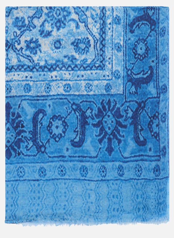 Foulard imprimé en coton, modal et lin - orea Bleu by GERARD DAREL GERARD DAREL Foulard imprimé en coton, modal et lin - orea Bleu
