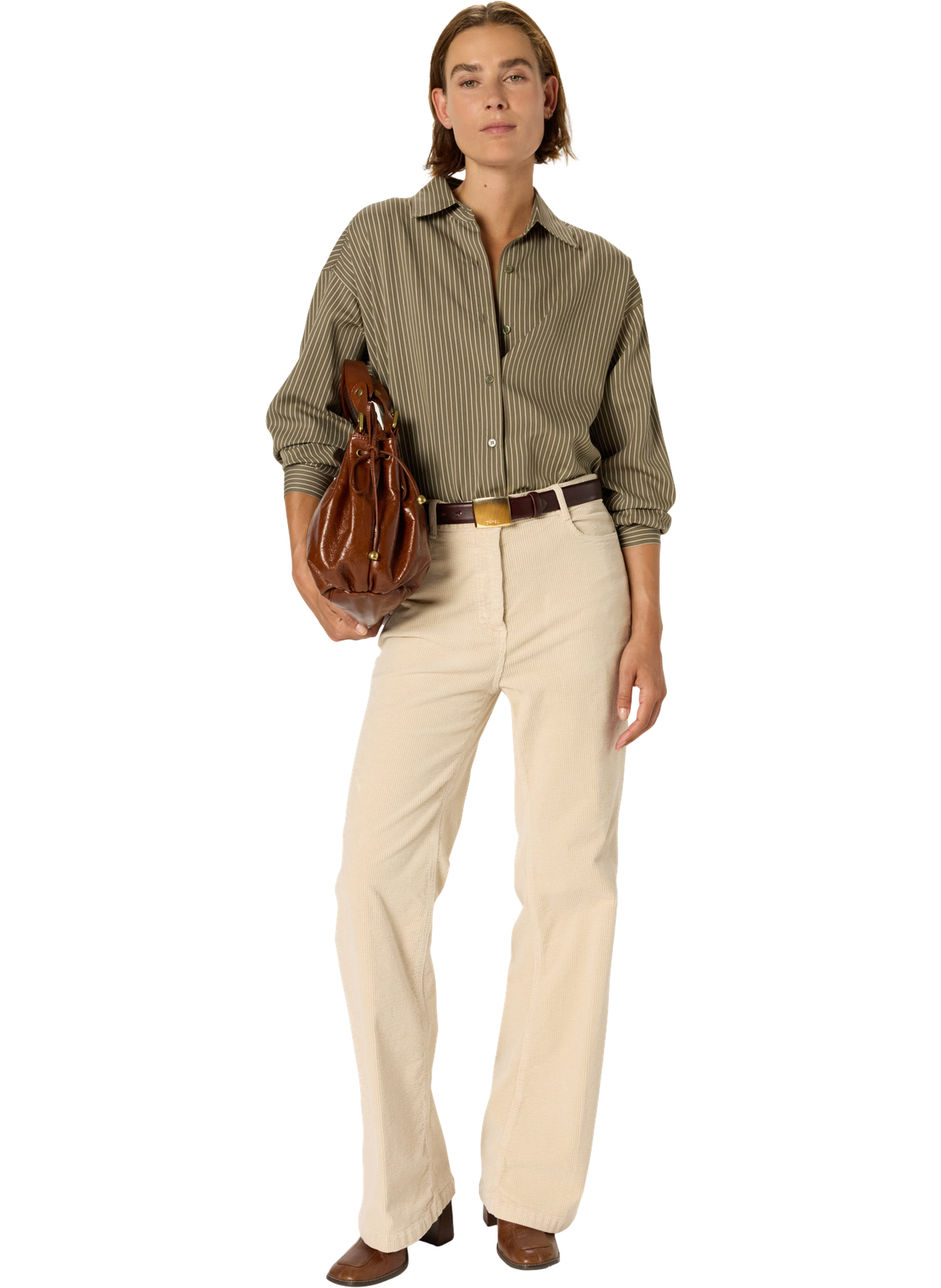 Pantalon flare en velours côtelé - chantal GERARD DAREL Beige