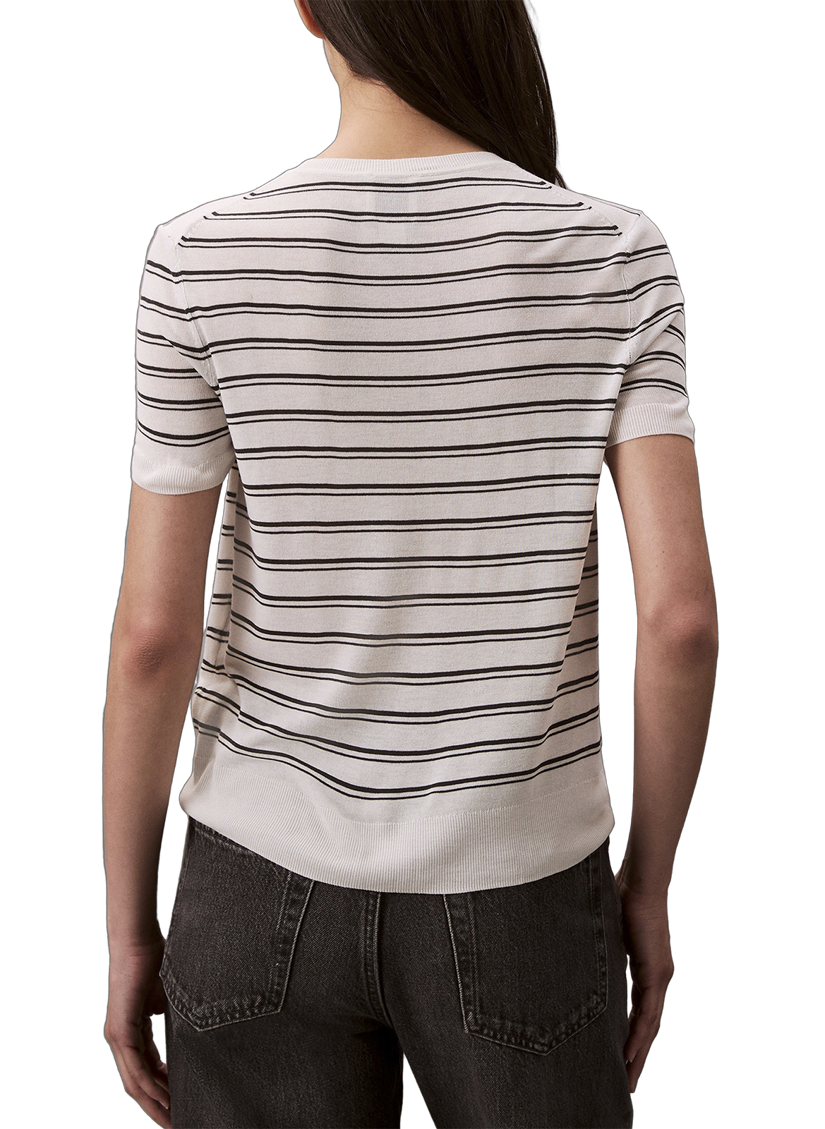 Pull manches courtes à rayures CALVIN KLEIN Multicolore