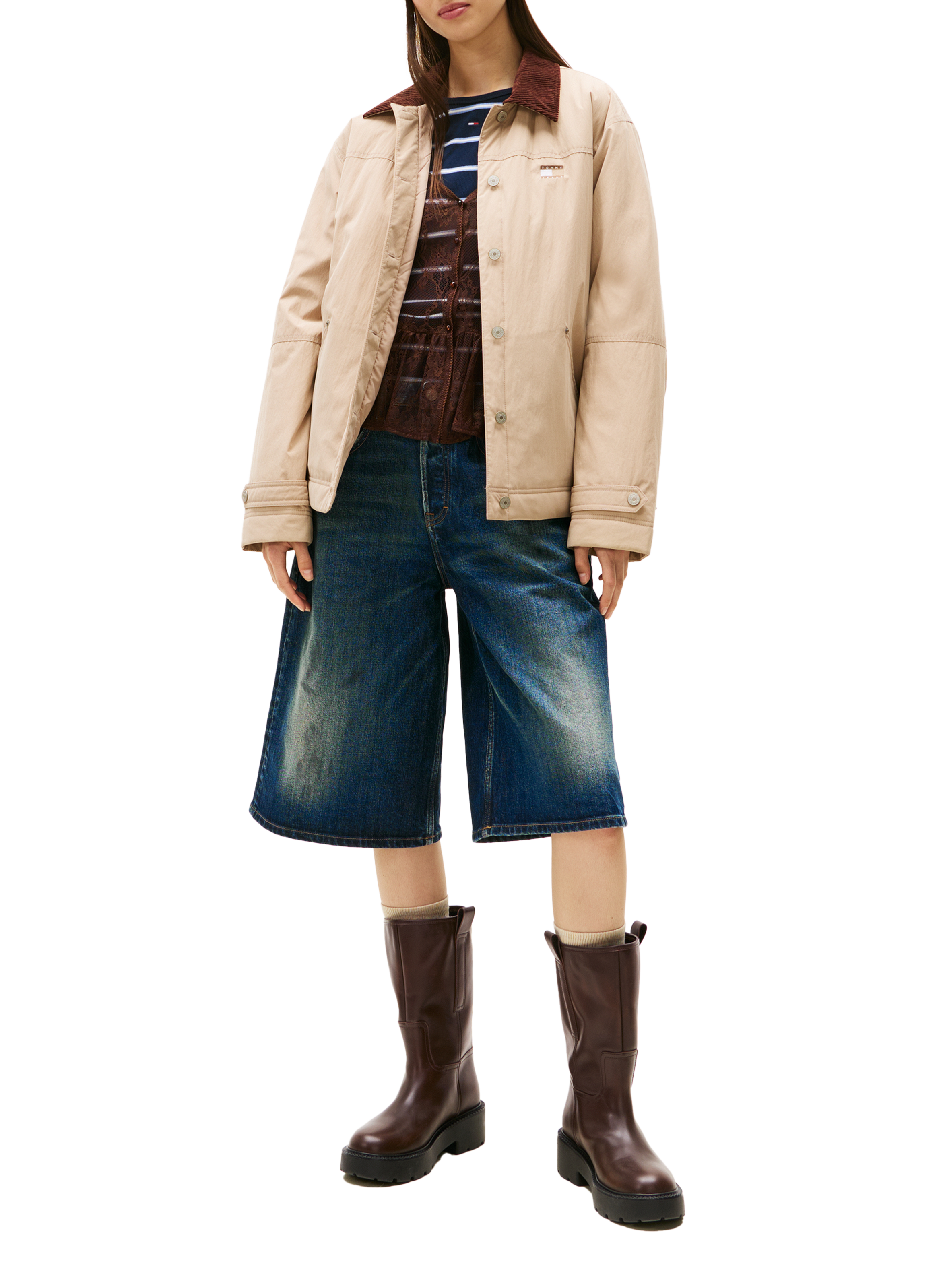 Mid-calf leather boots TOMMY HILFIGER Brown