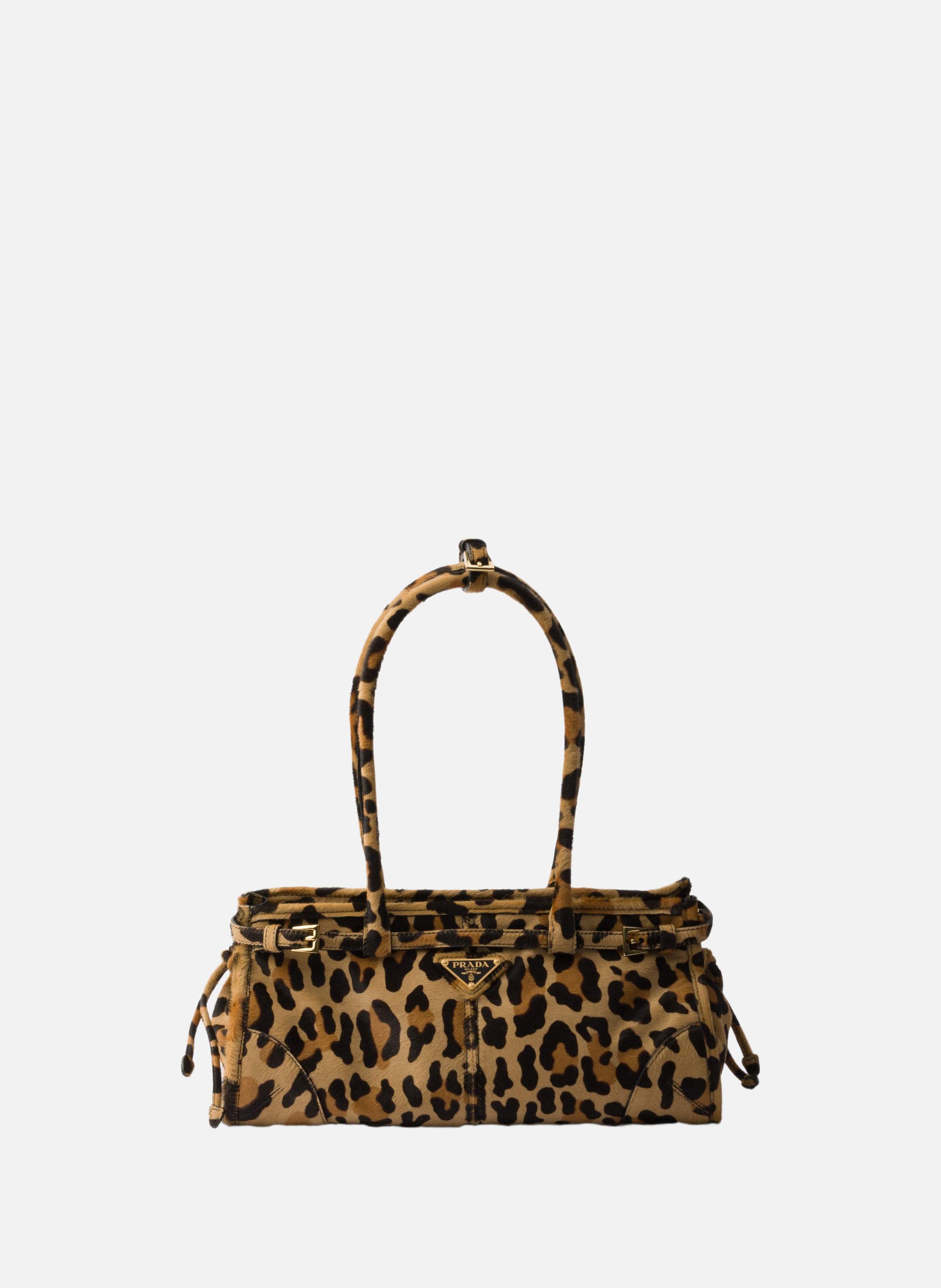 PRADA Sac à main prada bonnie en cuir imprimé Beige