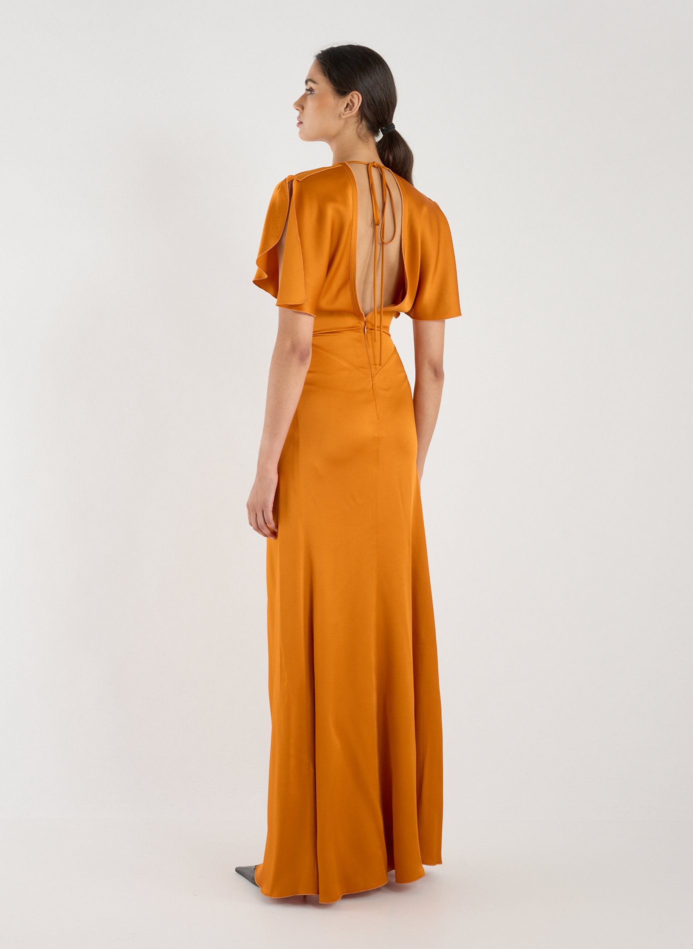 Long crepe dress VICTORIA BECKHAM Orange