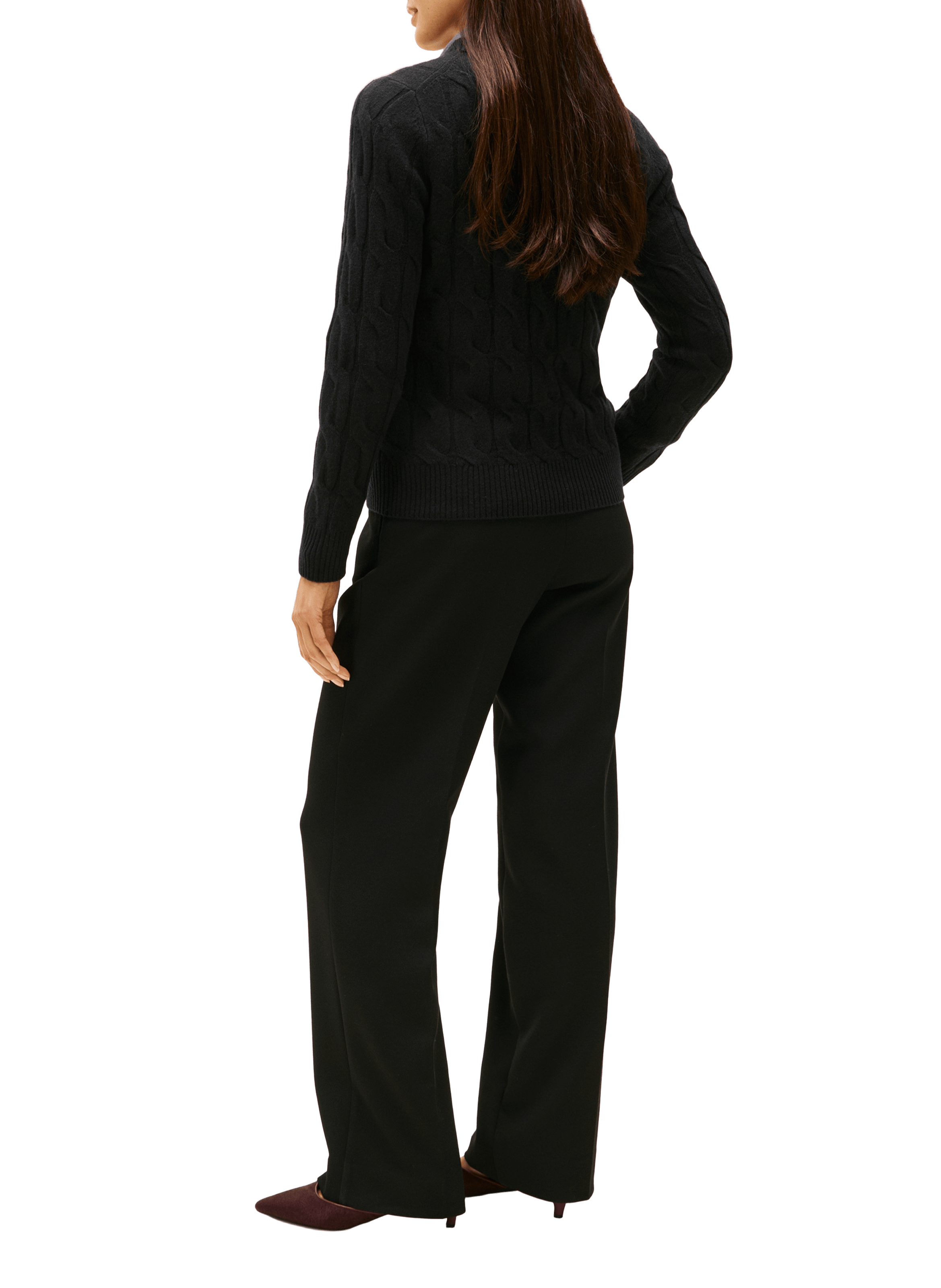 Pull torsadé en laine  TOMMY HILFIGER Noir