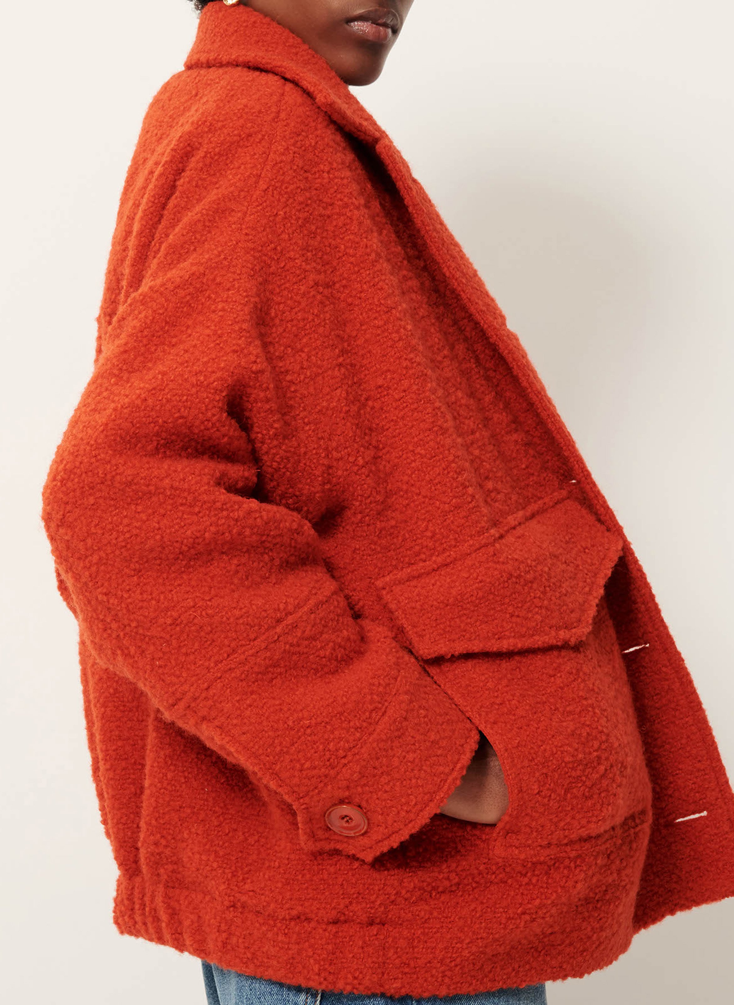 Manteau oversize en laine mélangée morrison SESSUN Rouge