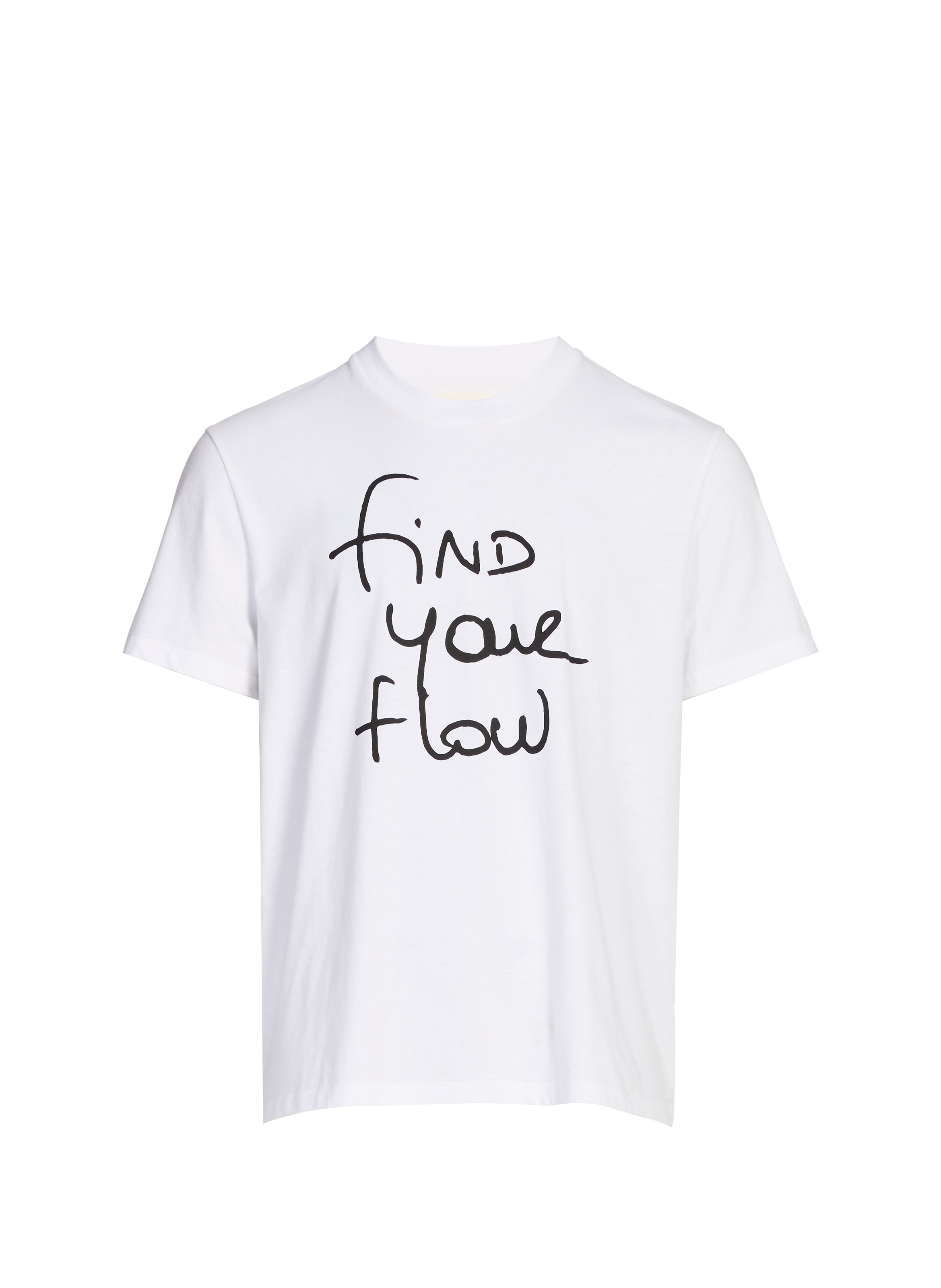 Round neck printed cotton T-shirt SAISON 1865 White