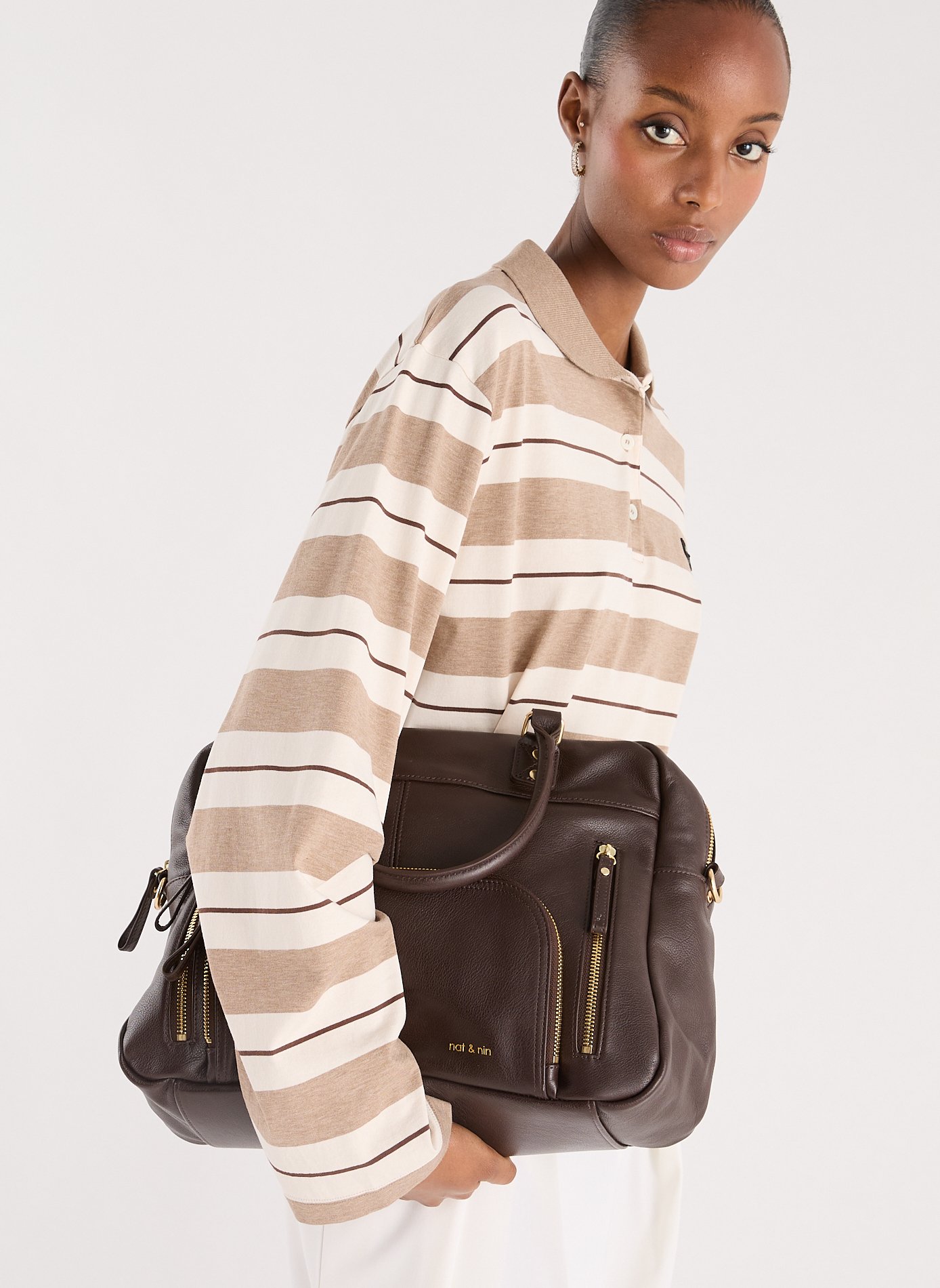 Sac à main Macy en cuir NAT &amp; NIN Marron