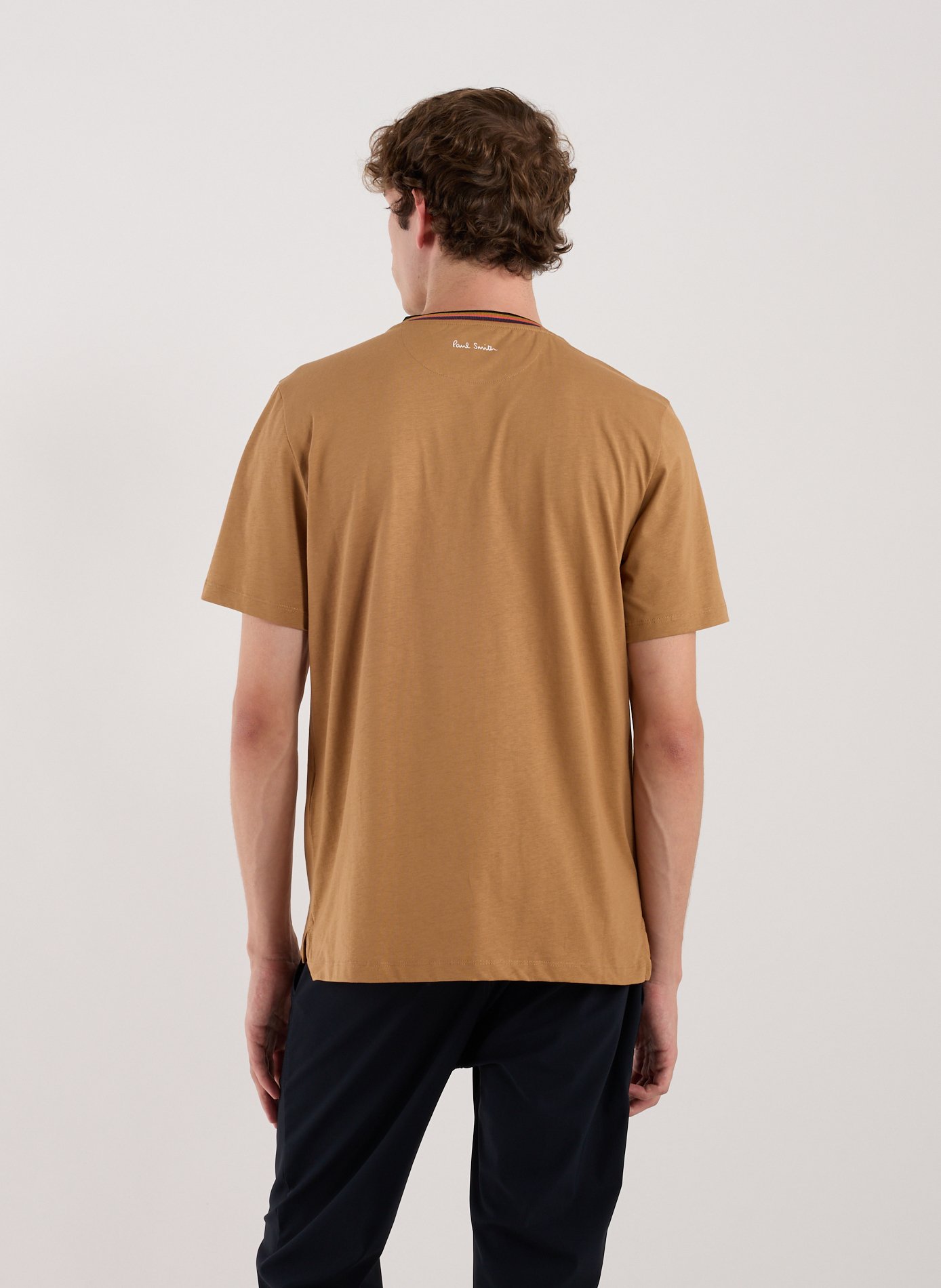 T-shirt with coloured stripes on the collar PAUL SMITH Beige