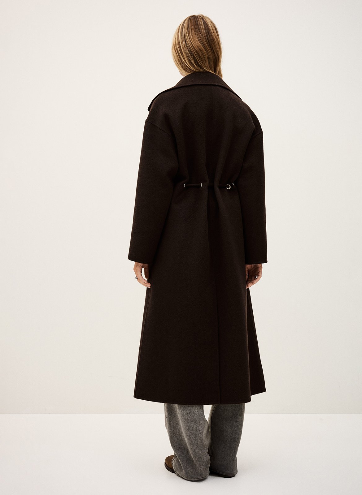 Long manteau en laine mélangée kate BA&SH Marron