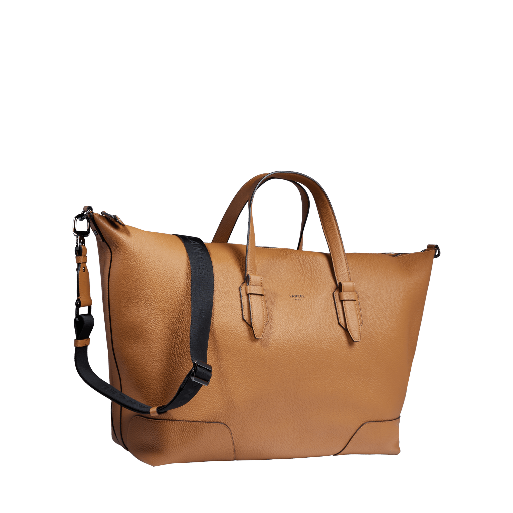 Lancel Charlie leather zip weekend bag LANCEL Brown