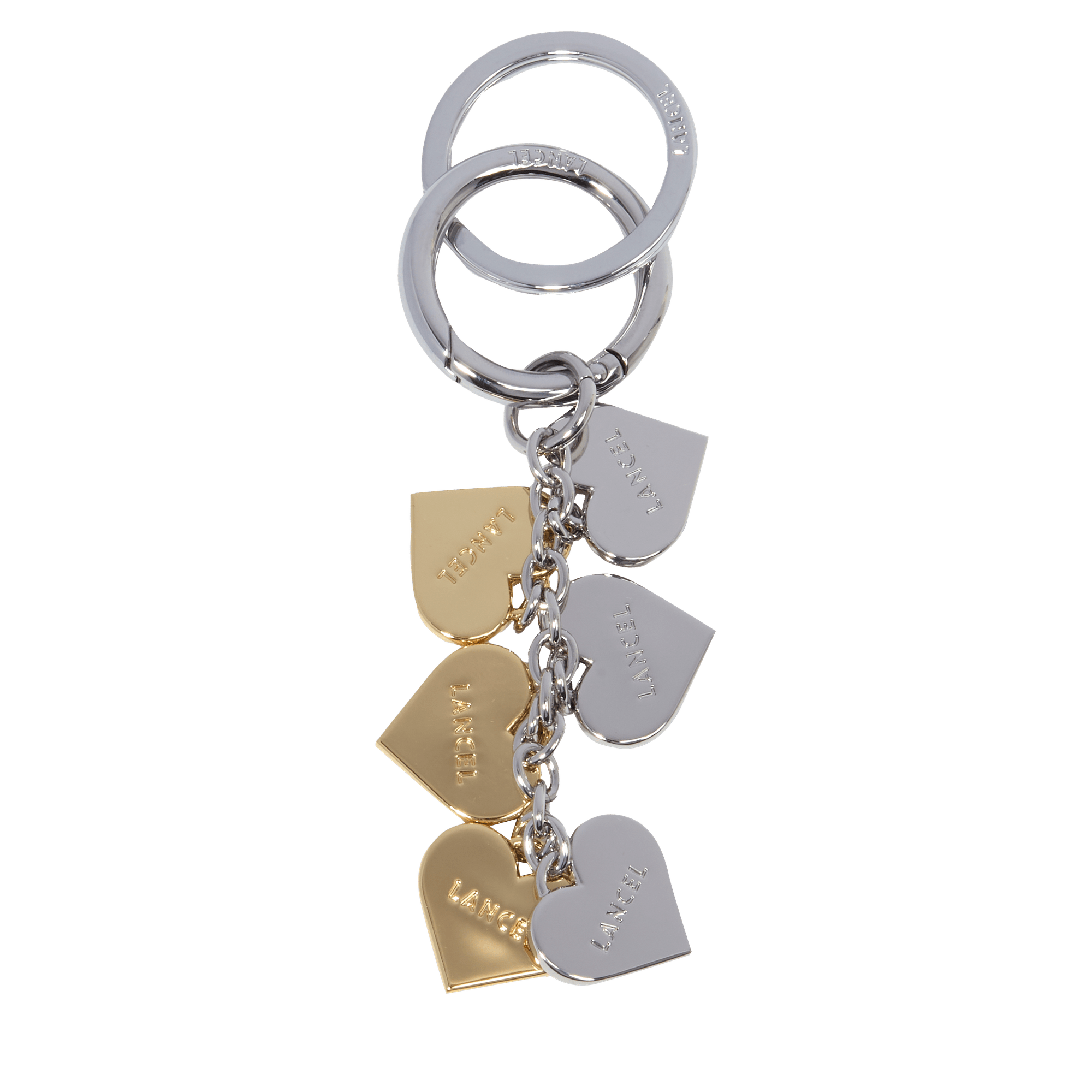 Lancel multi-heart metal keychain charms LANCEL Silver