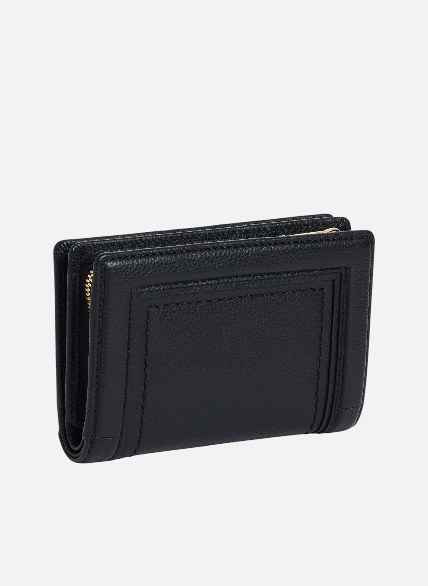 Portefeuille moyen modèle ella en cuir grainé LE TANNEUR Noir