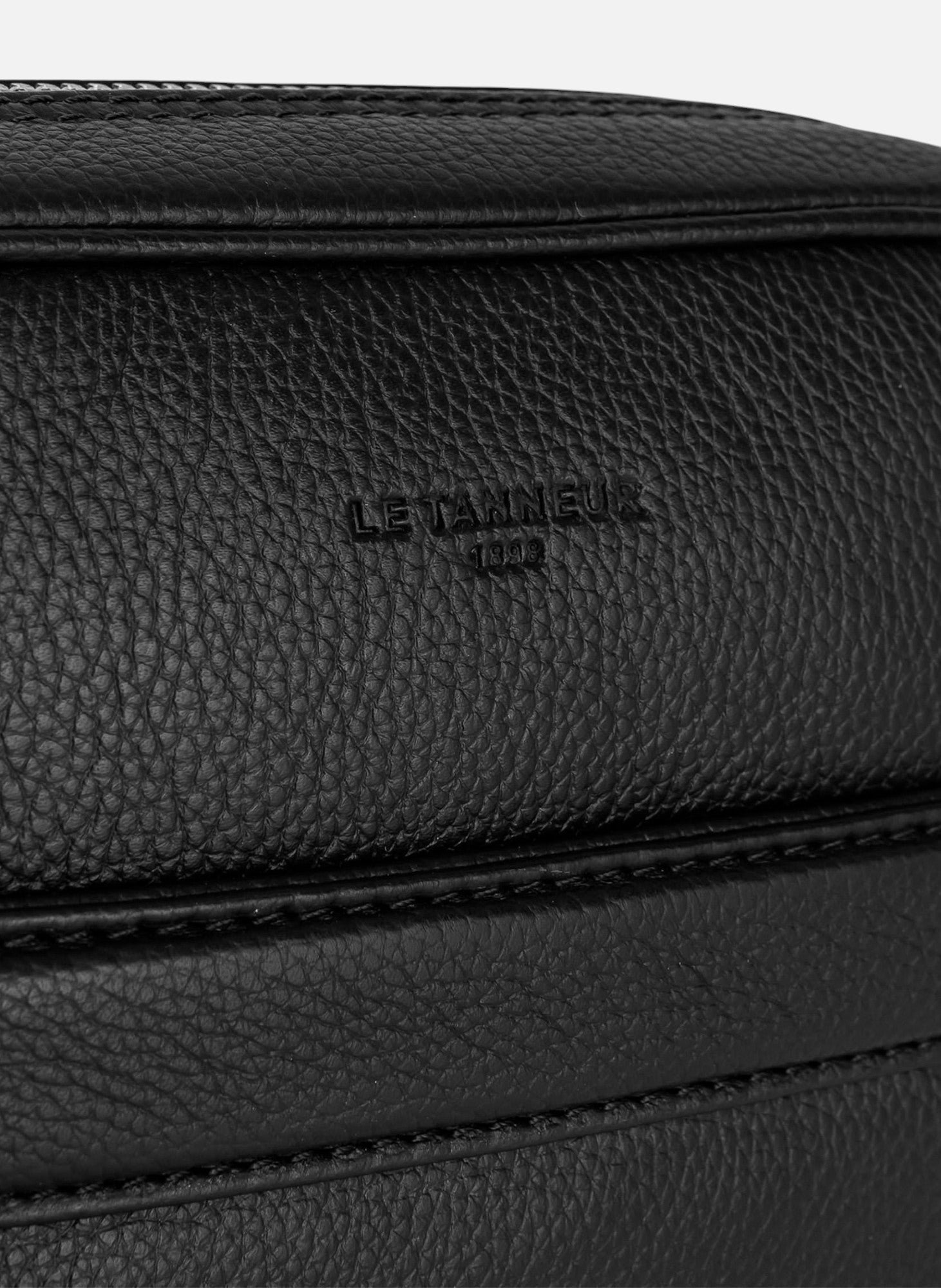 Sacoche moyen modèle charles en cuir grainé LE TANNEUR Noir