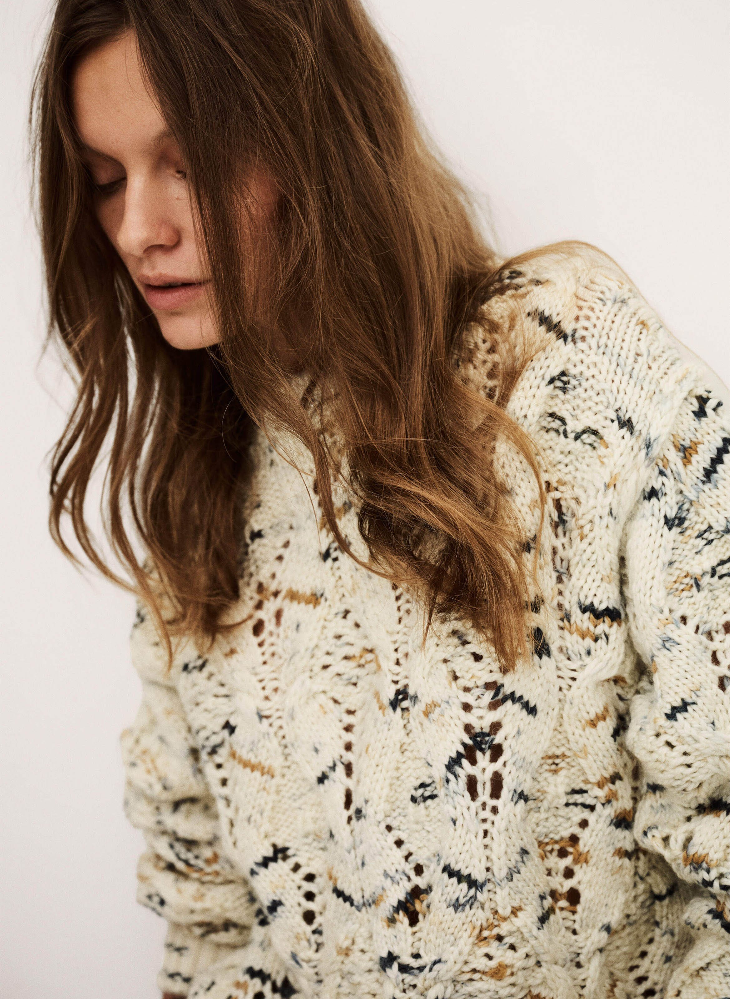 Pull col rond en laine Rave BA&SH Multicolore