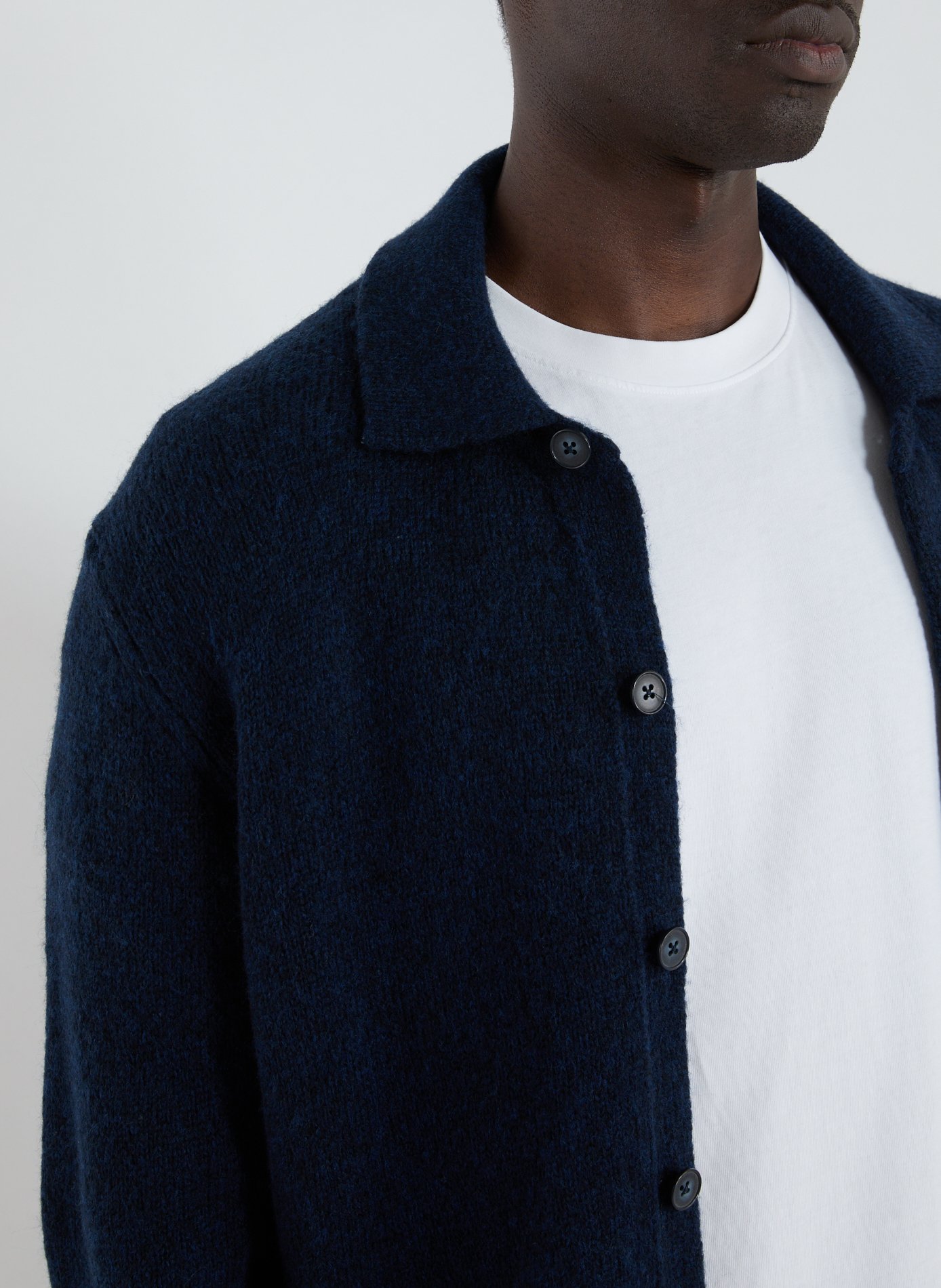 Mixed wool cardigan NN.07 Blue