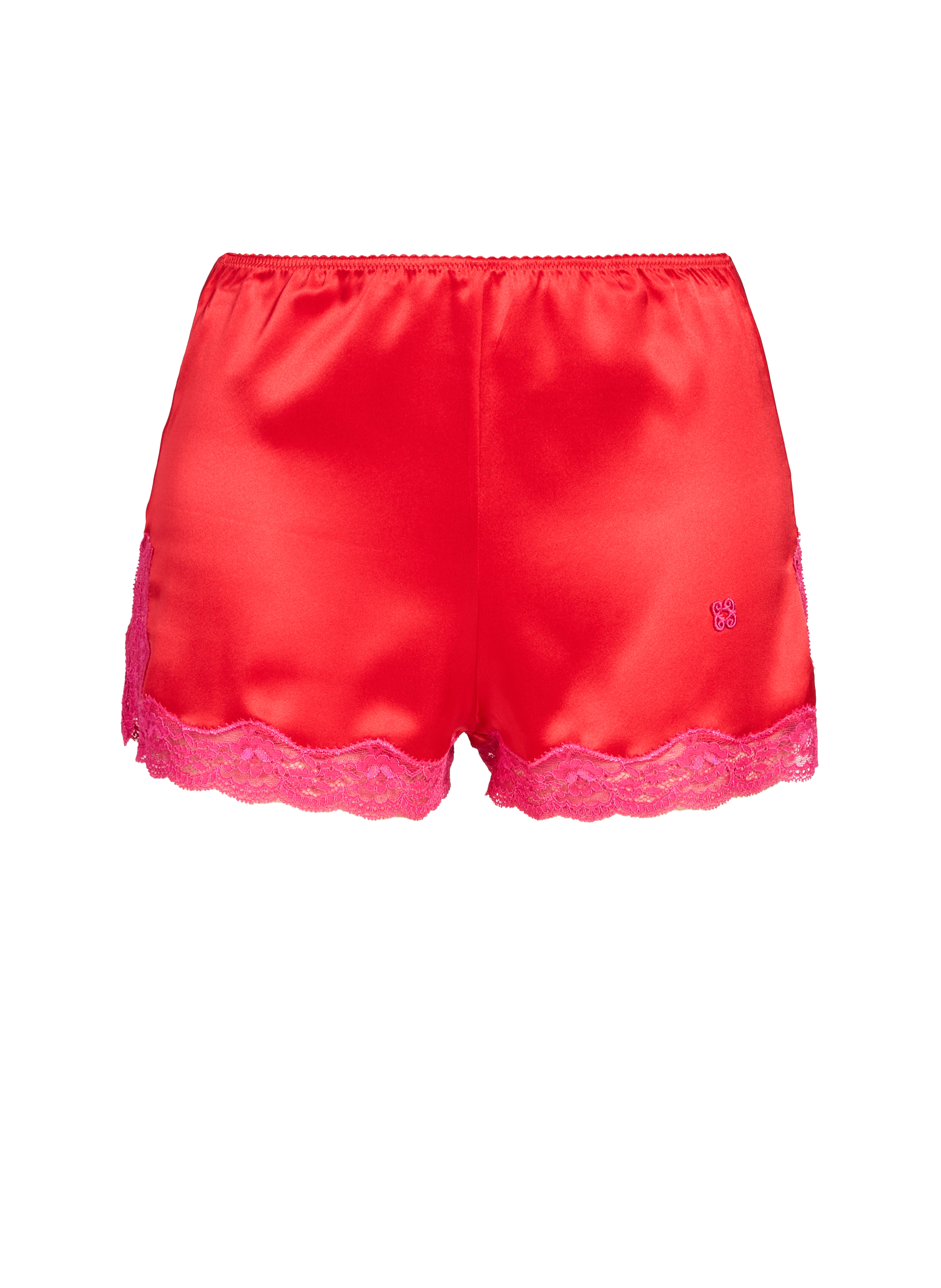 VANNINA VESPERINI Silk lace boxer shorts Red