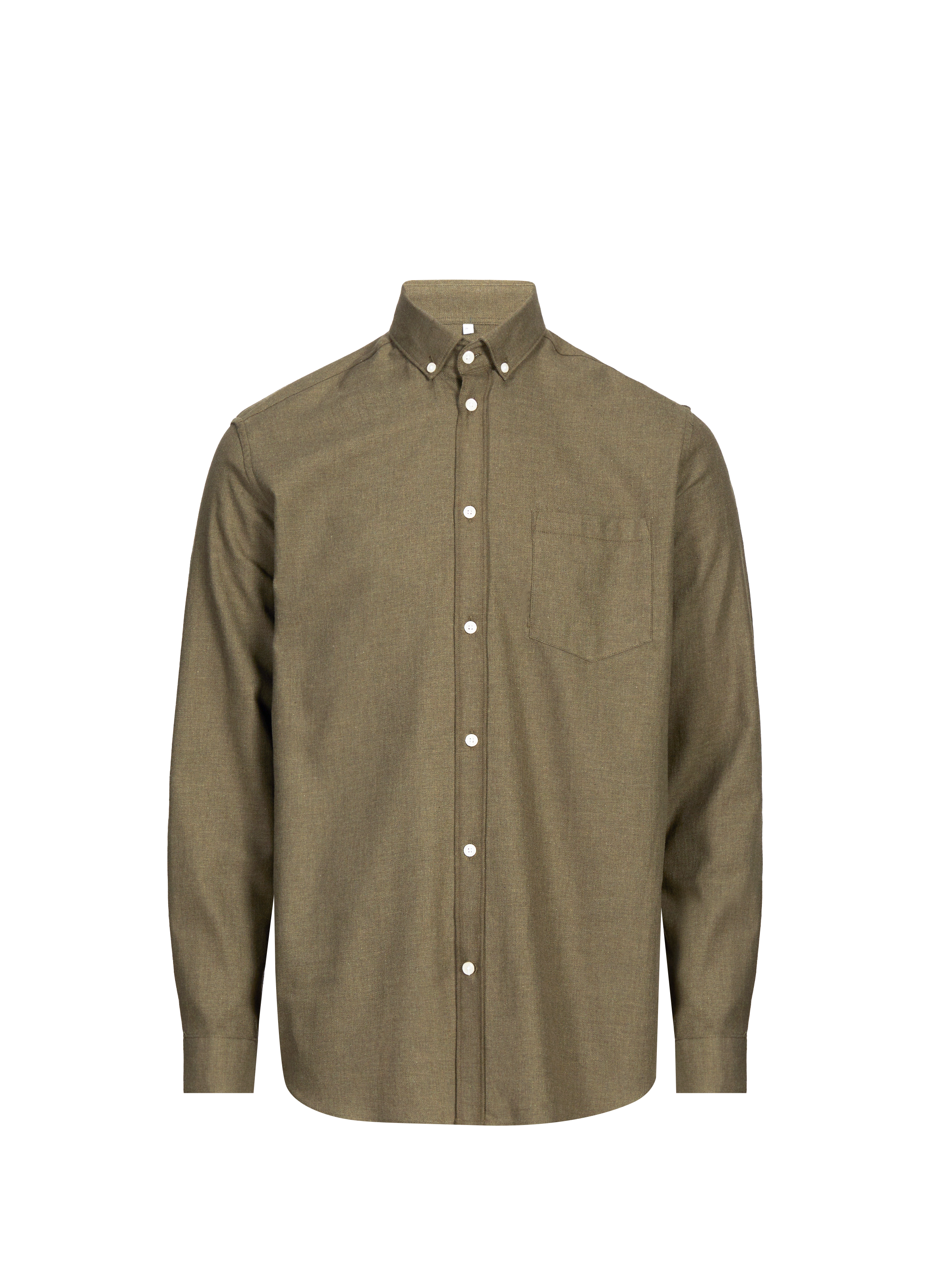 Chemise droite en coton CLANNEL-D Kaki