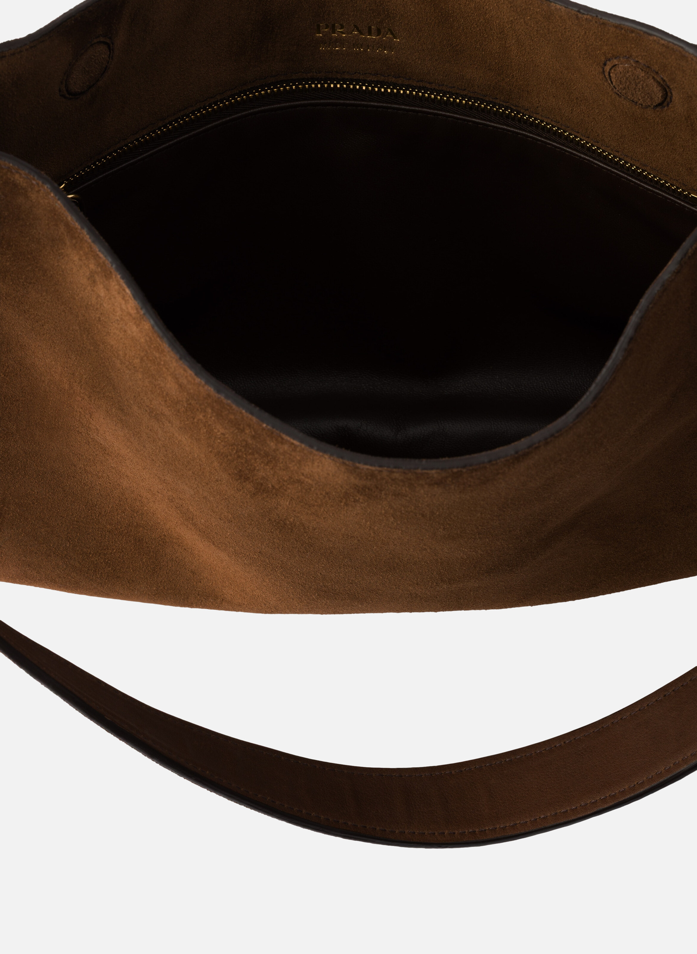 Grand sac porté épaule prada etude en daim PRADA Marron