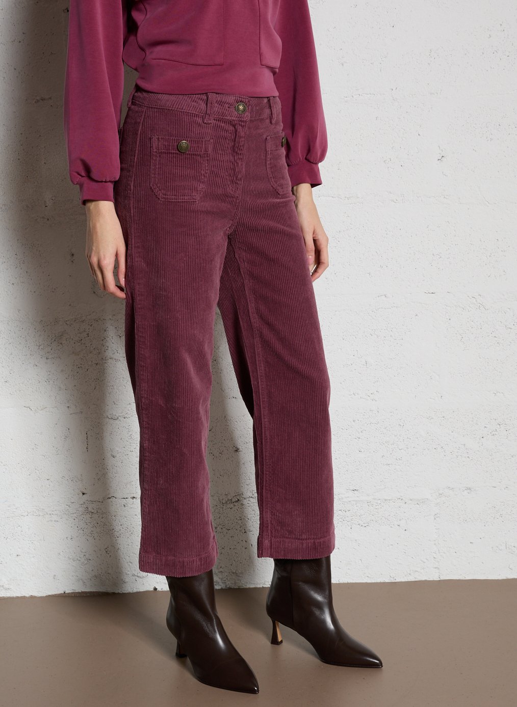 Pantalon droit en velours côtelé mae MAISON 123 Violet