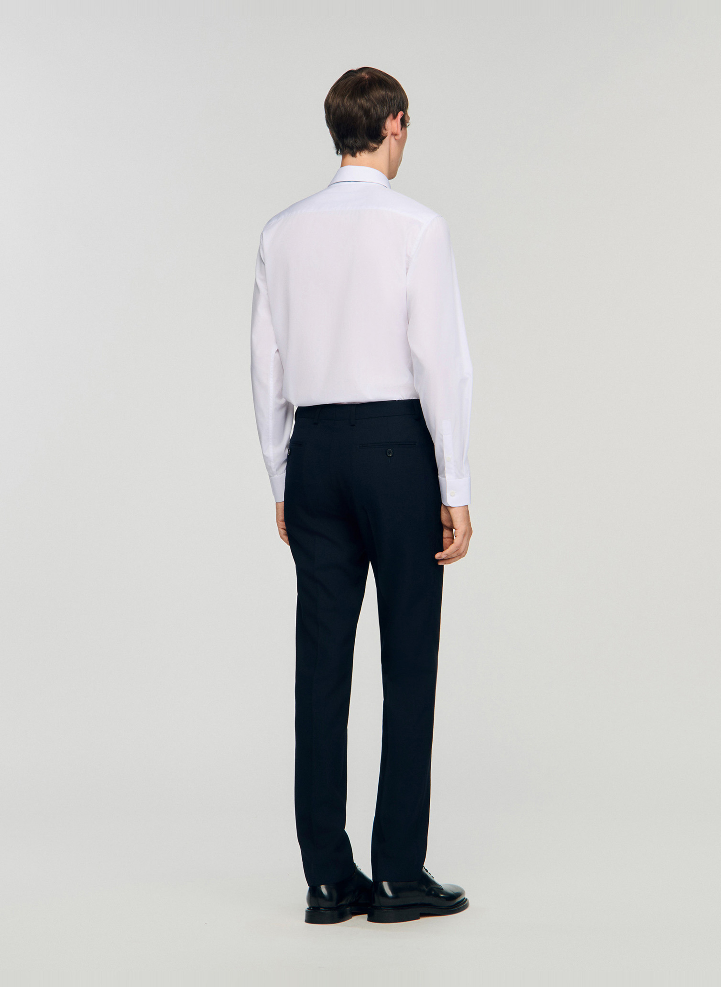 Pantalon de costume en laine SANDRO Bleu