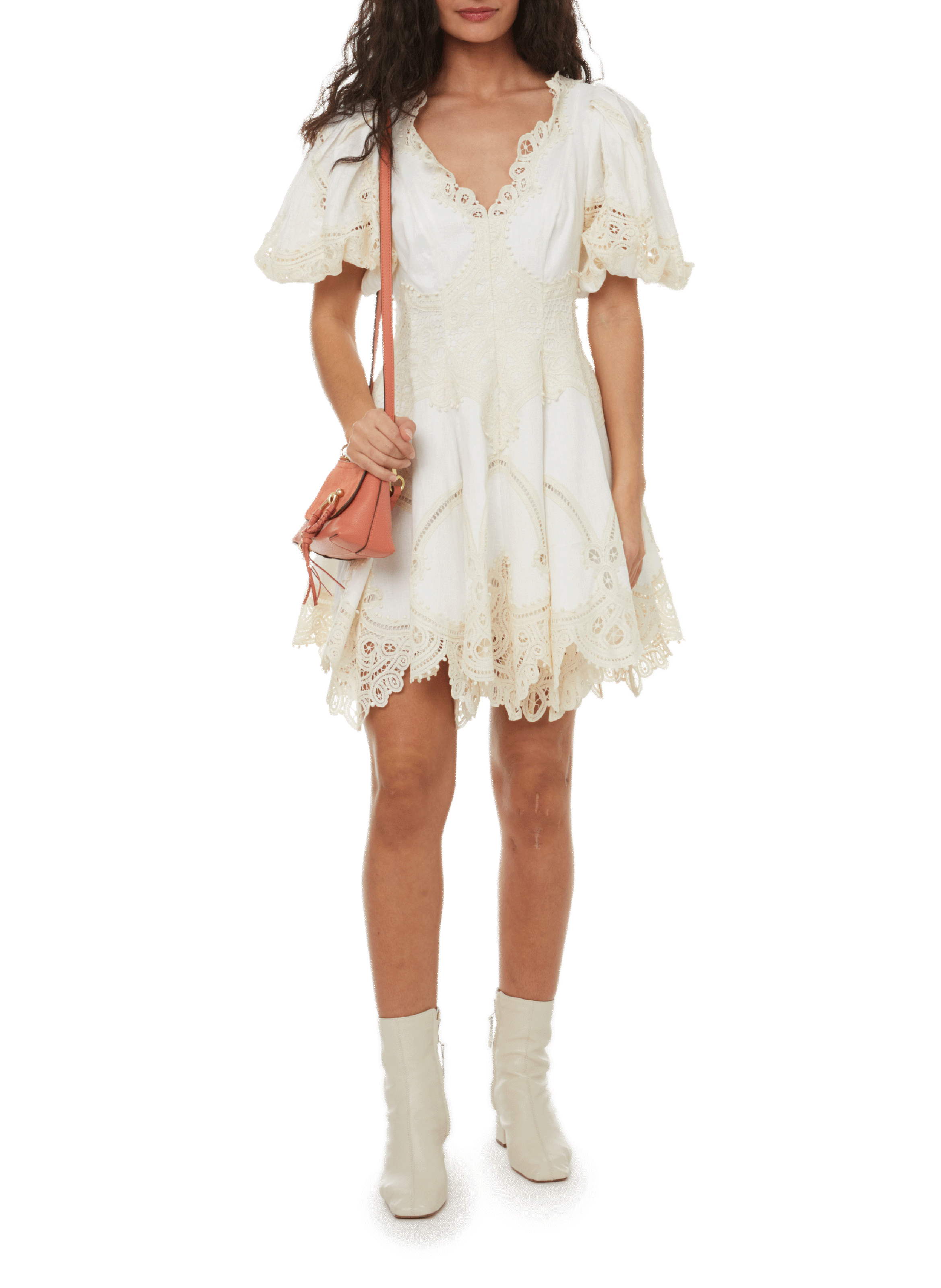 ZIMMERMANN Tiggy embroidered linen dress White