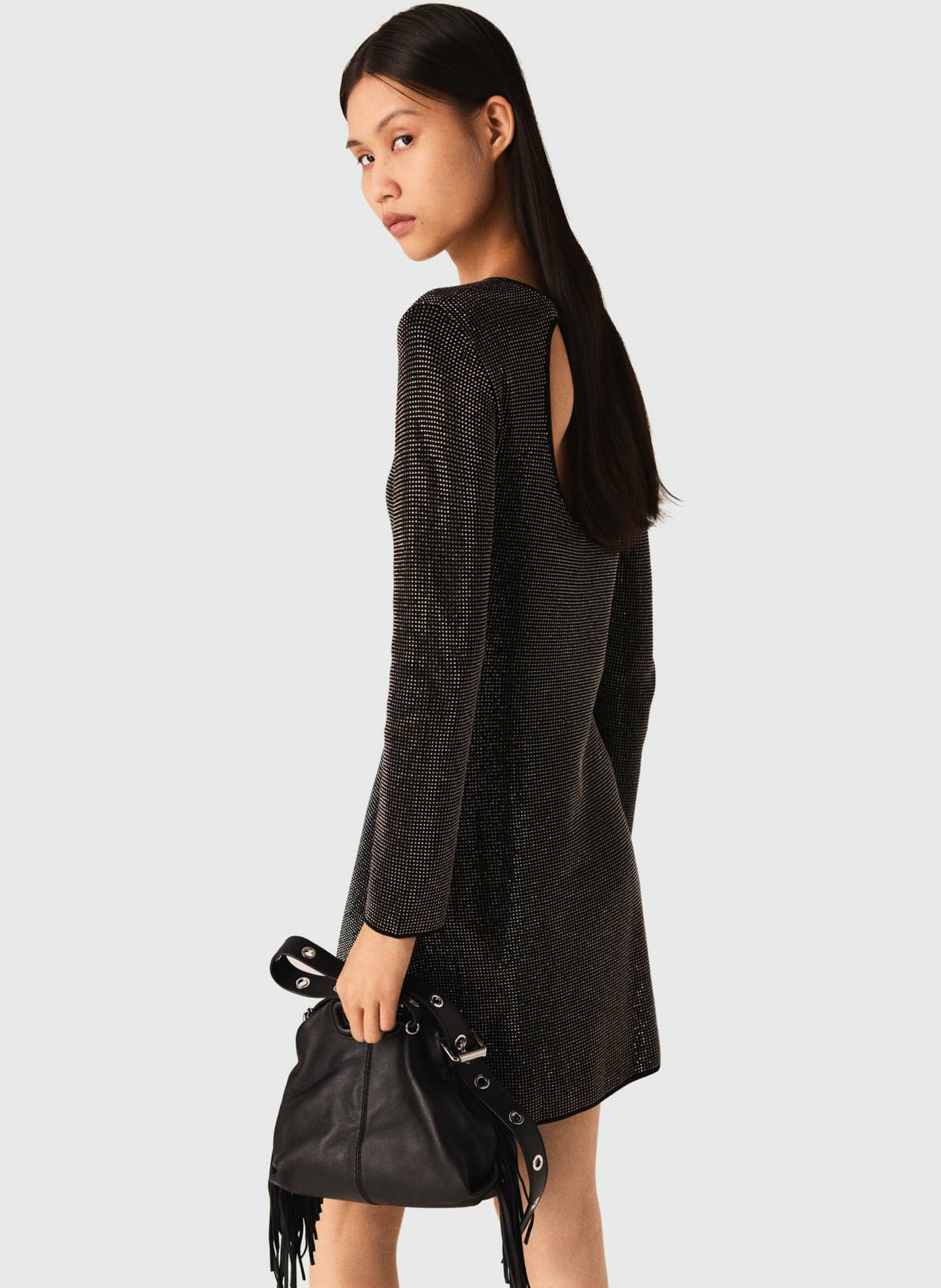 Robe courte pailletée MAJE Noir