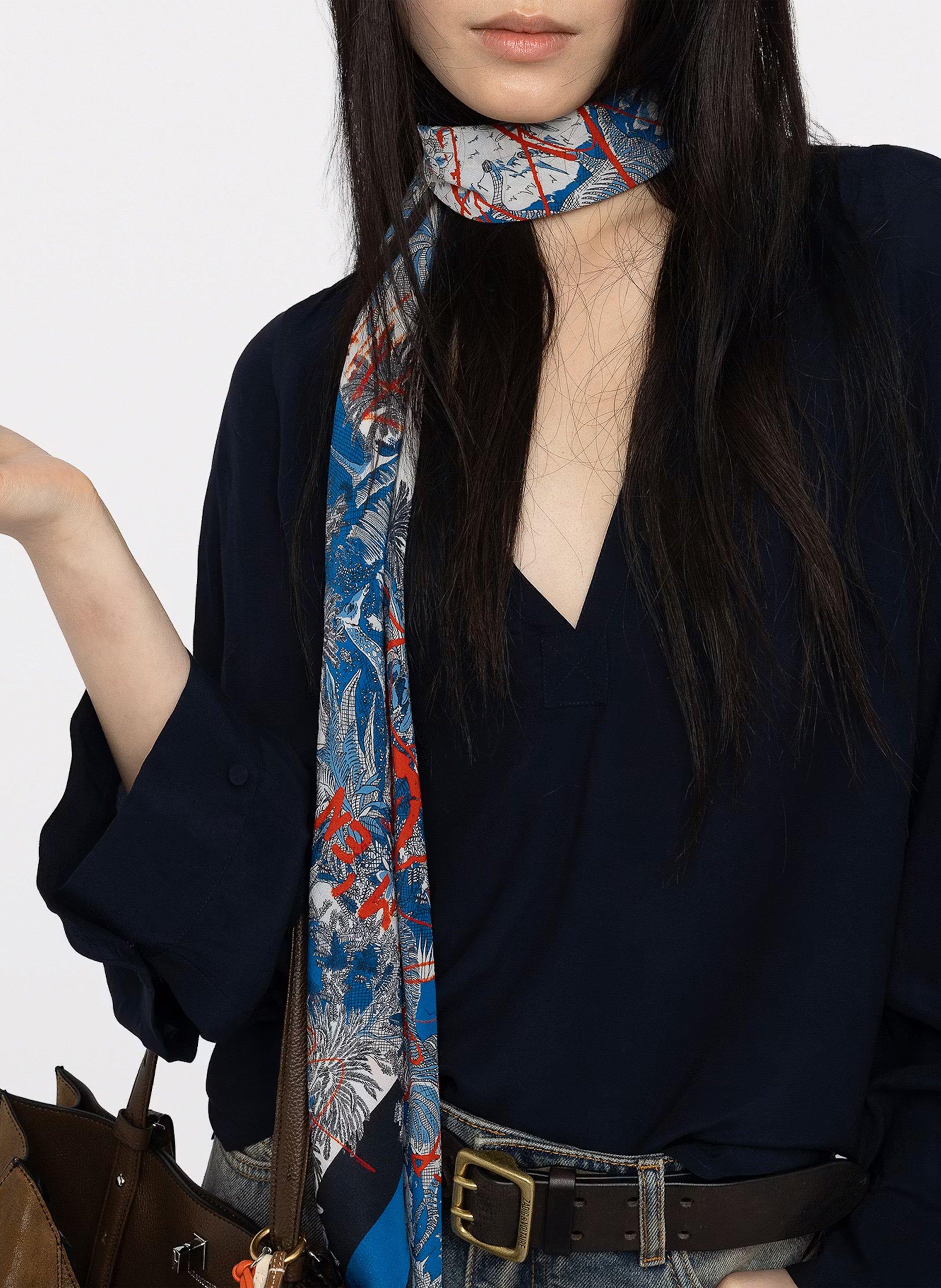 Top droit col v torny ZADIG&VOLTAIRE Bleu