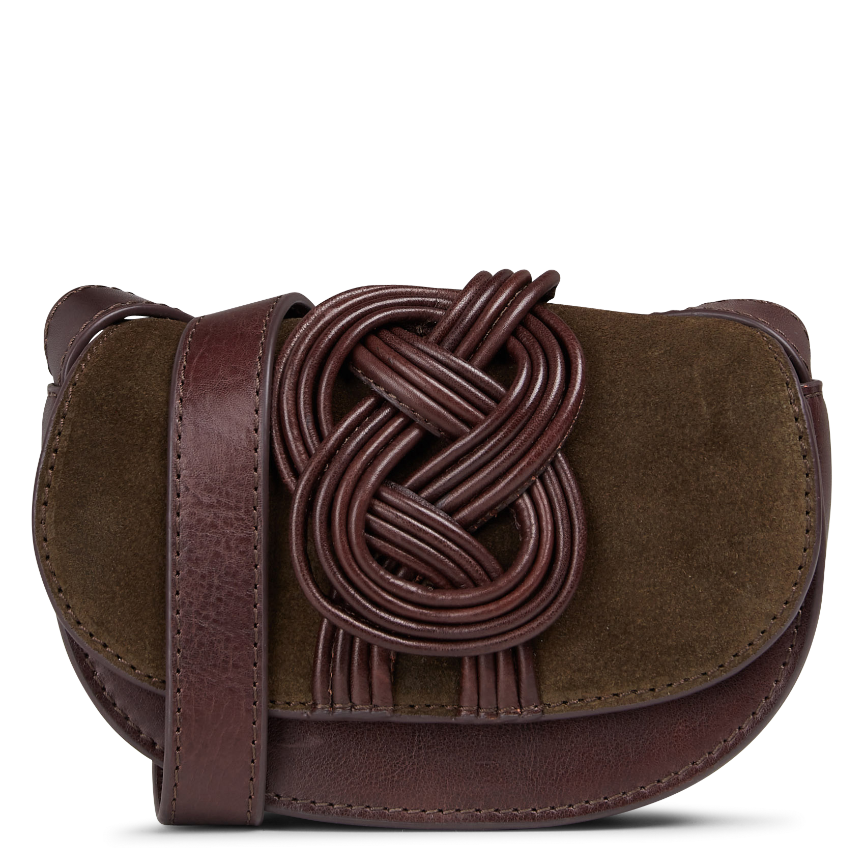 Sac bandoulière en cuir marius mini MAISON 123 Marron