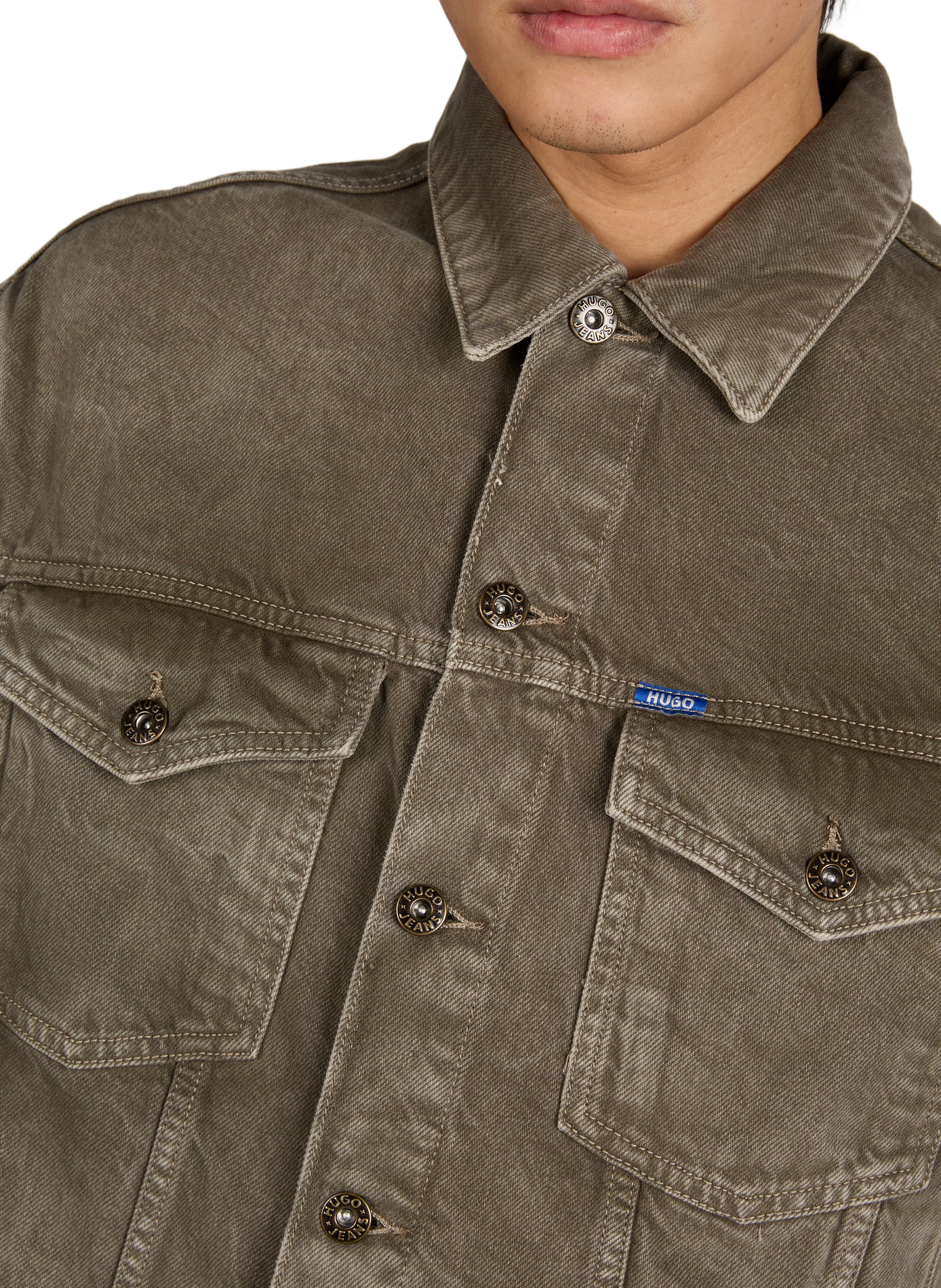 Veste à col classique en coton HUGO BLUE Marron