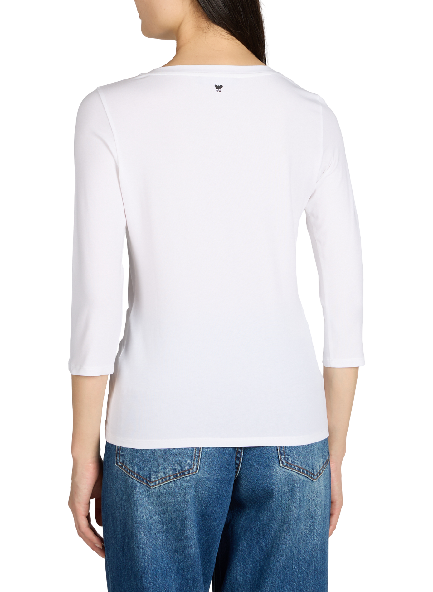 3/4 sleeve cotton T-shirt WEEK END White