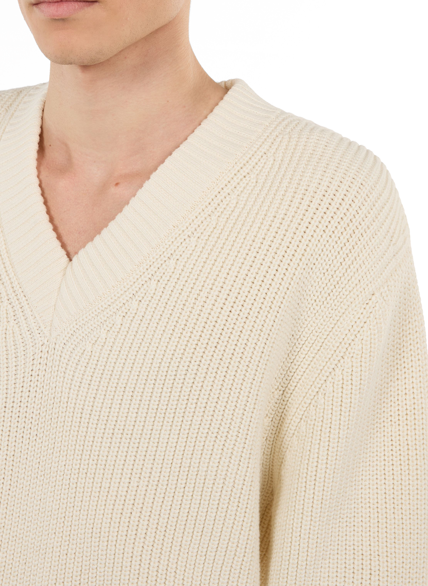 V-neck cotton sweater SAISON 1865 Beige