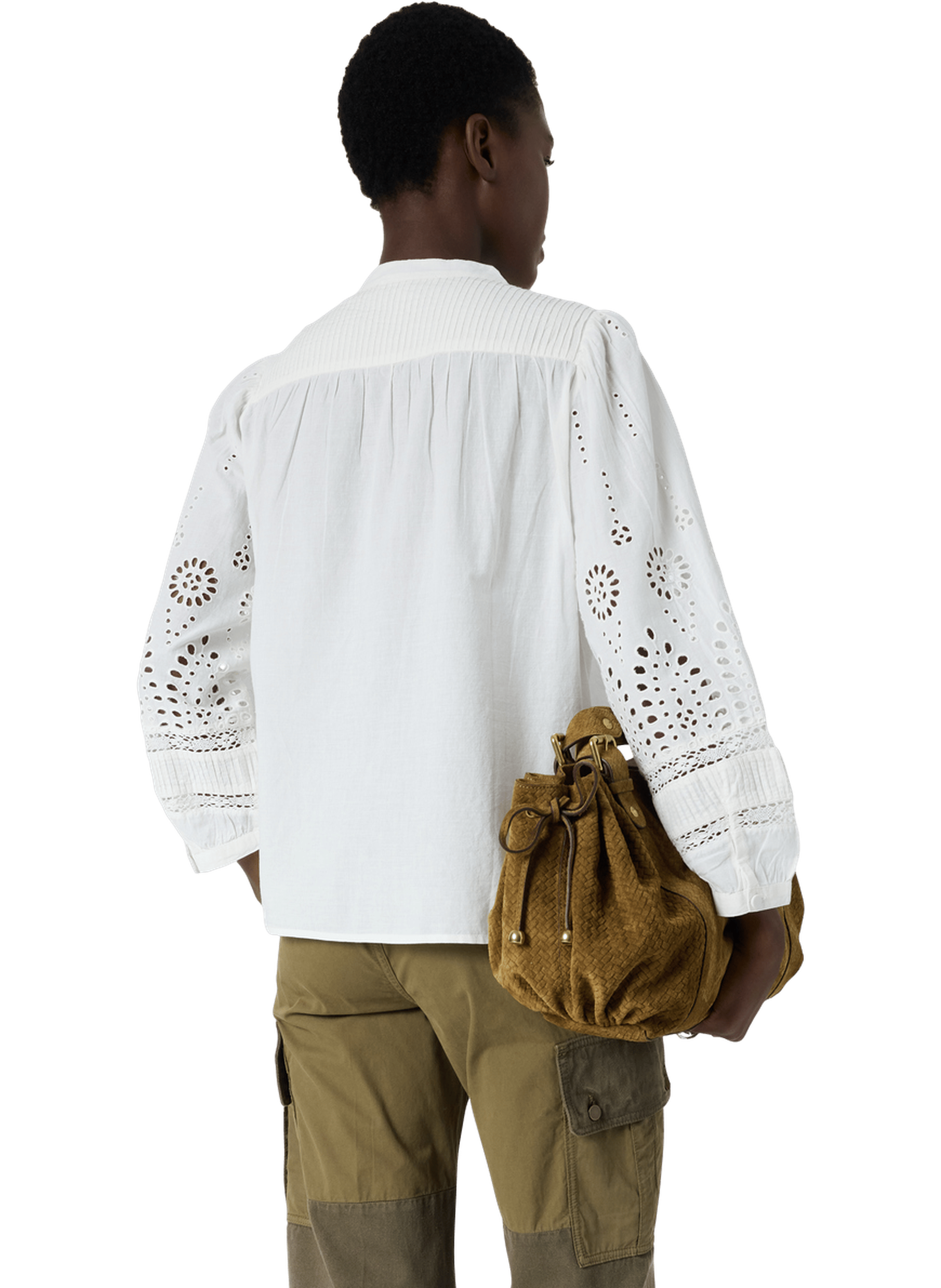 Chemise à broderies en coton - cybella GERARD DAREL Beige