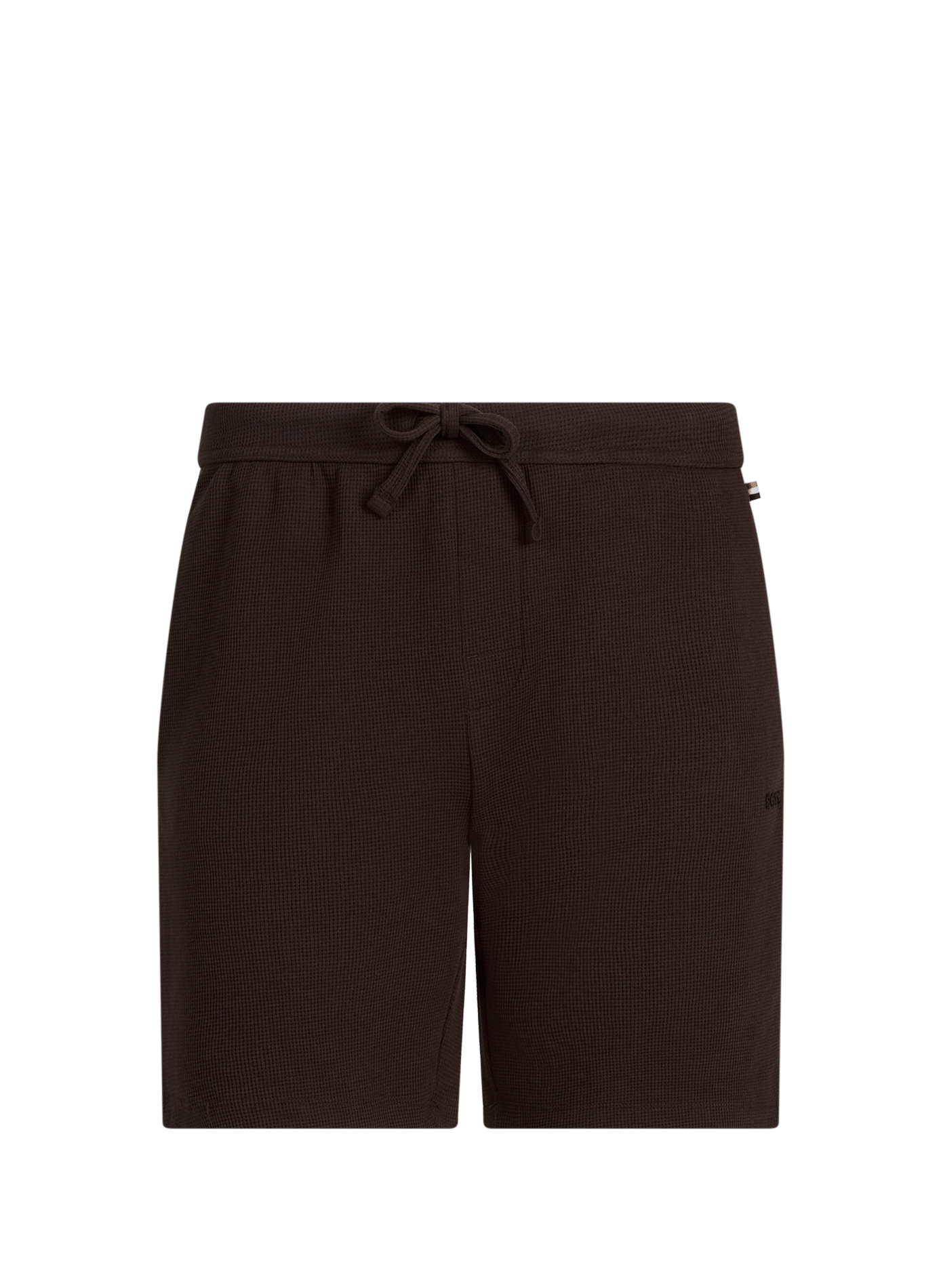 Short droit en coton piqué mélangé BOSS Marron