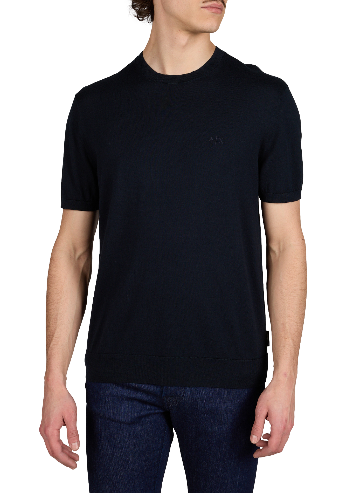 T-shirt manches courtes en coton ARMANI EXCHANGE Bleu