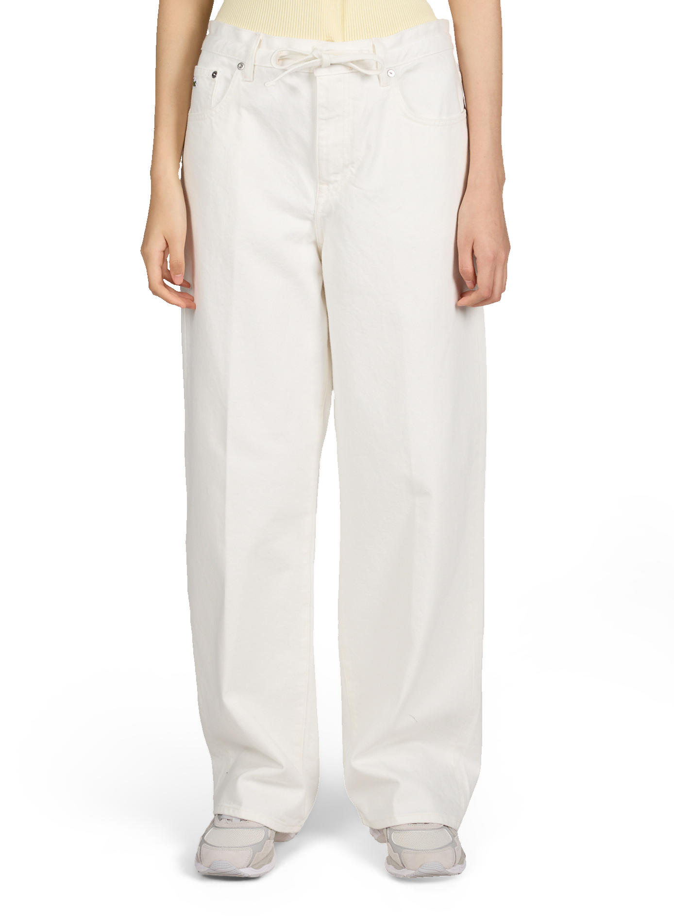 Jean large en coton  LACOSTE Blanc