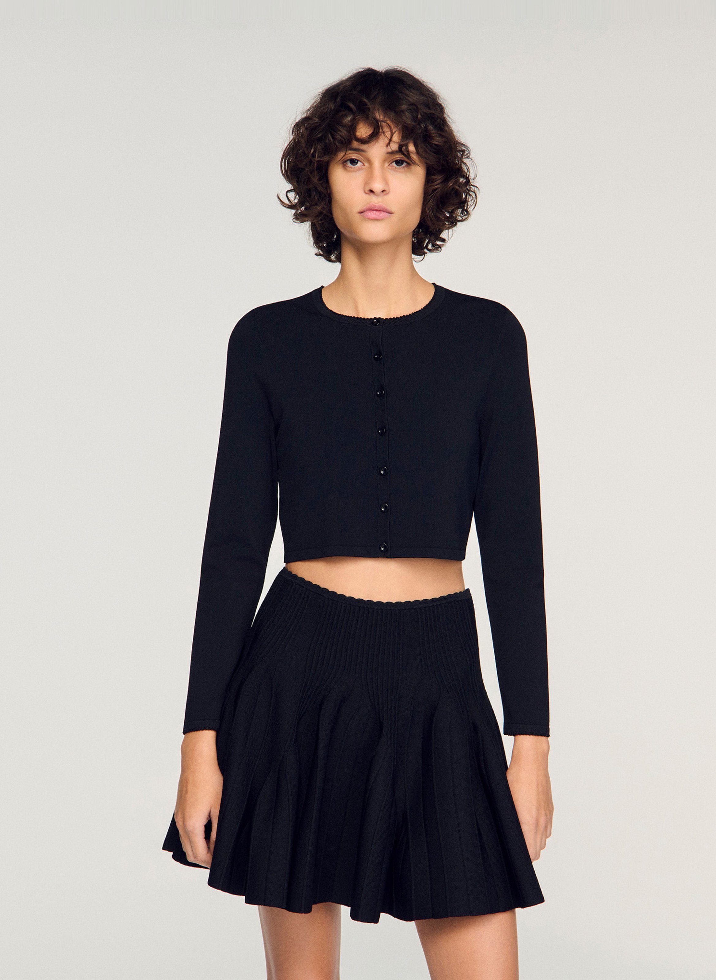 Gilet court cintré SANDRO Noir