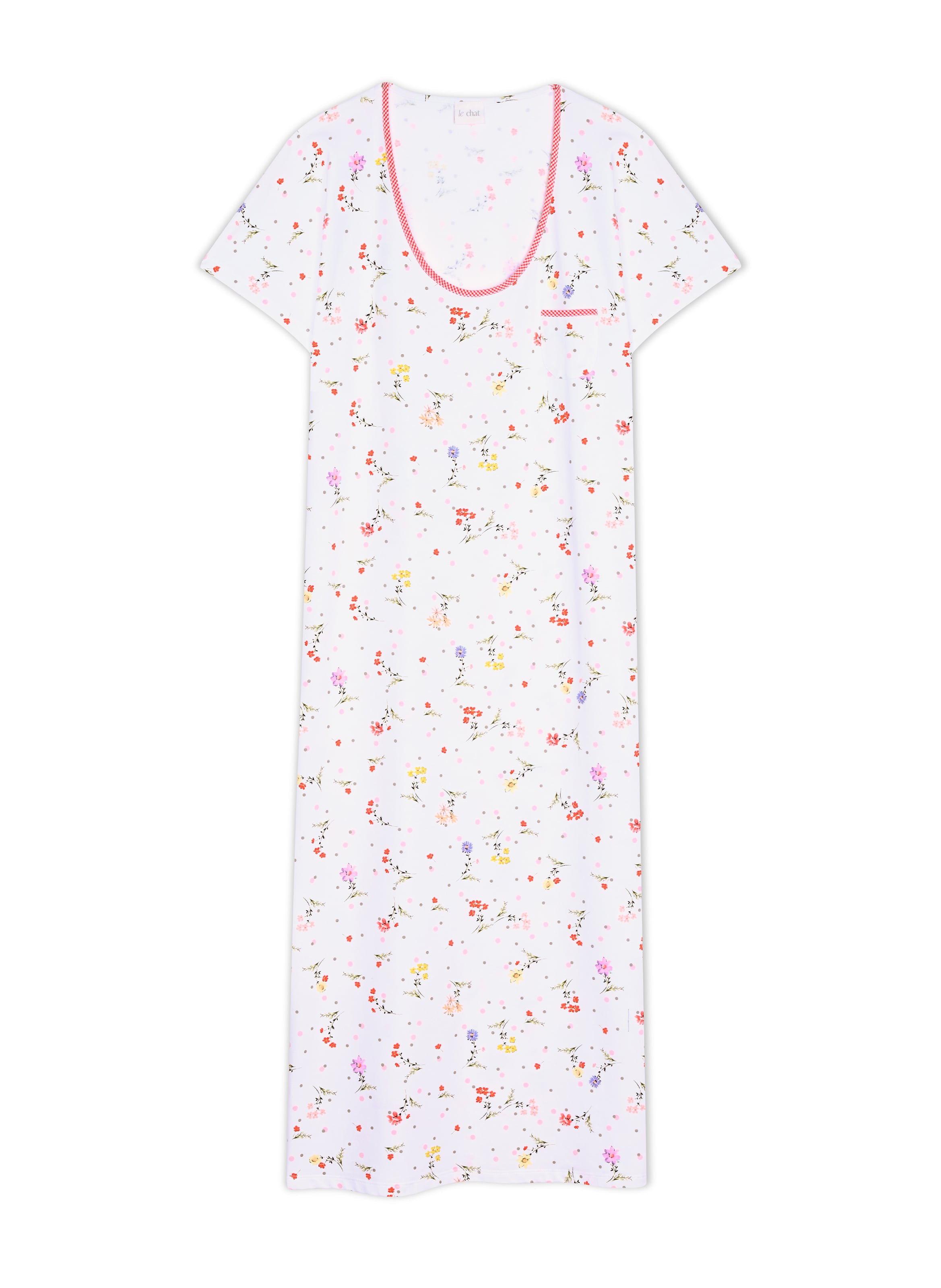 Chemise de nuit longue en coton daisy 211 LE CHAT Multicolore
