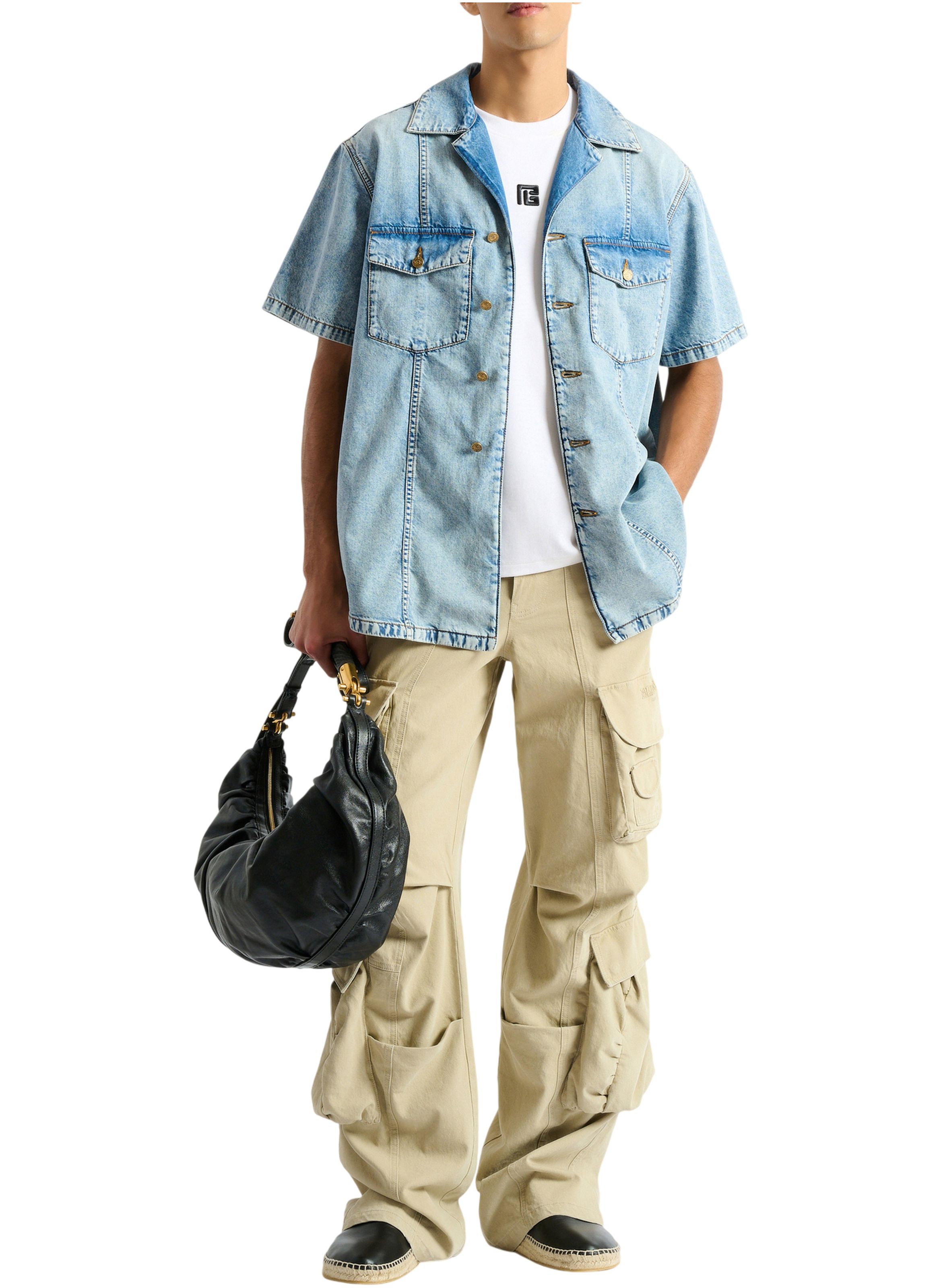 Pantalon cargo en coton BALMAIN Beige