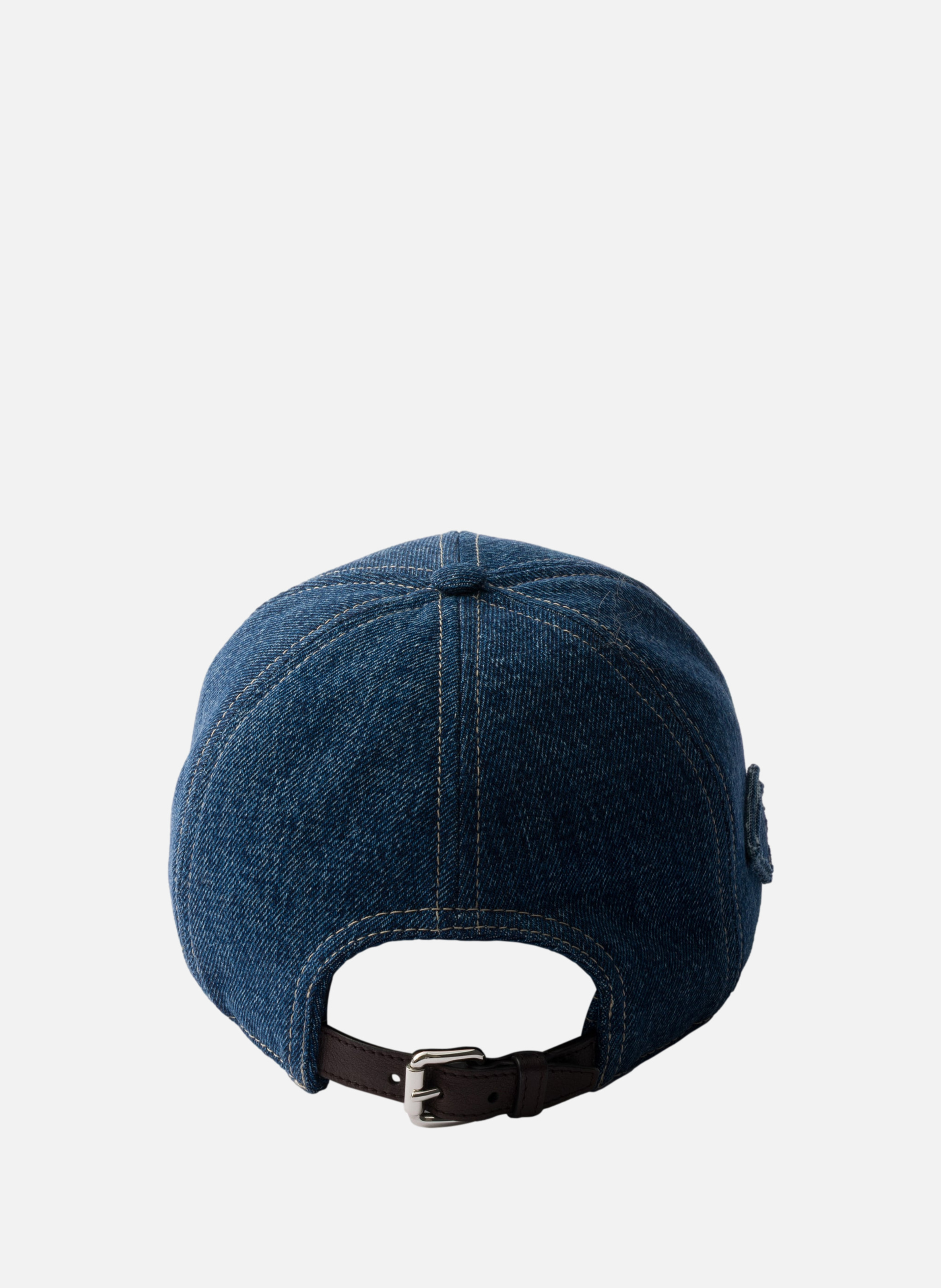 Casquette de baseball en denim PRADA Bleu
