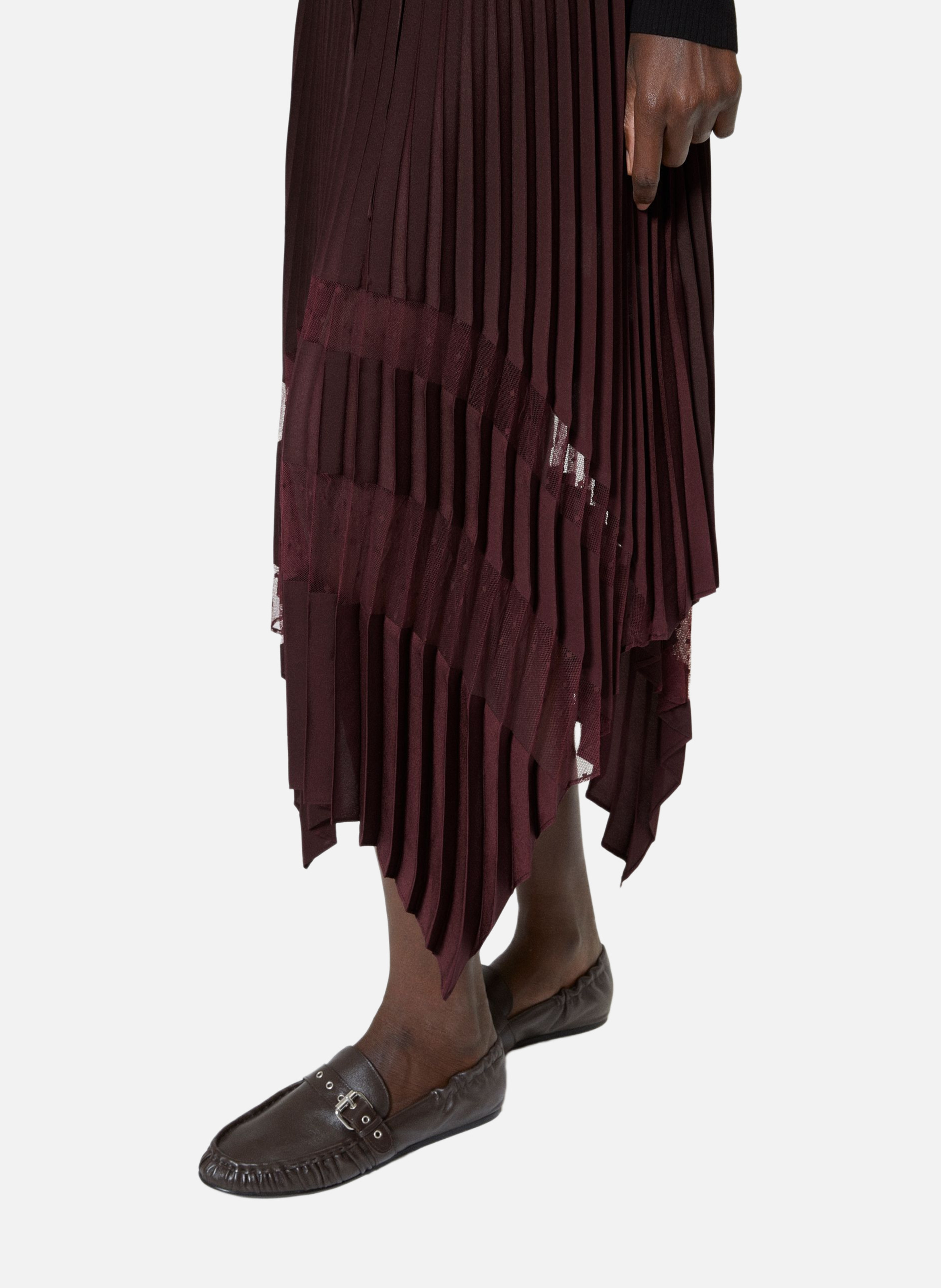 Jupe longue plissée THE KOOPLES Rouge