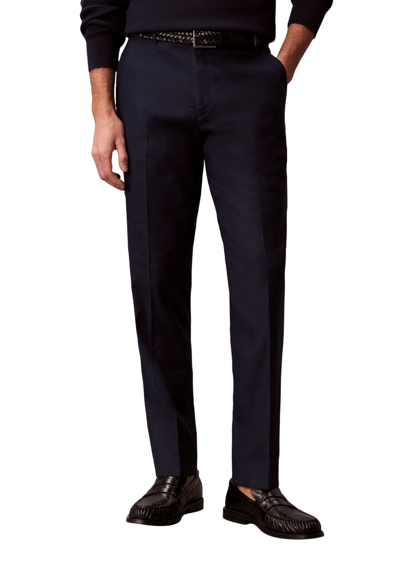 Slim trousers with sharp pleats CALVIN KLEIN Blue