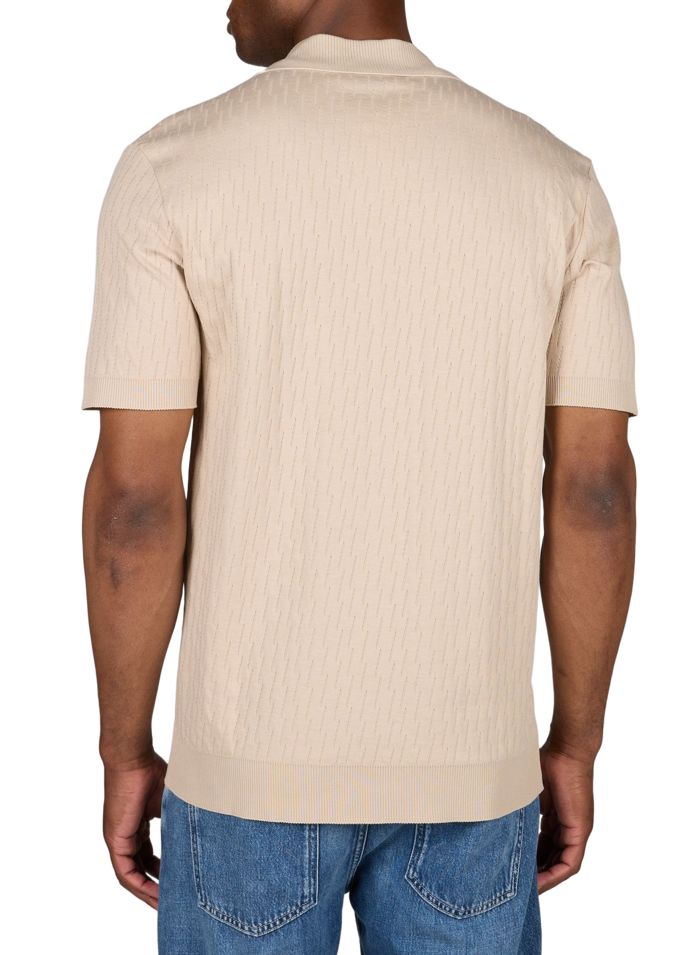 Kurzarm-Poloshirt aus Baumwolle ETON Beige