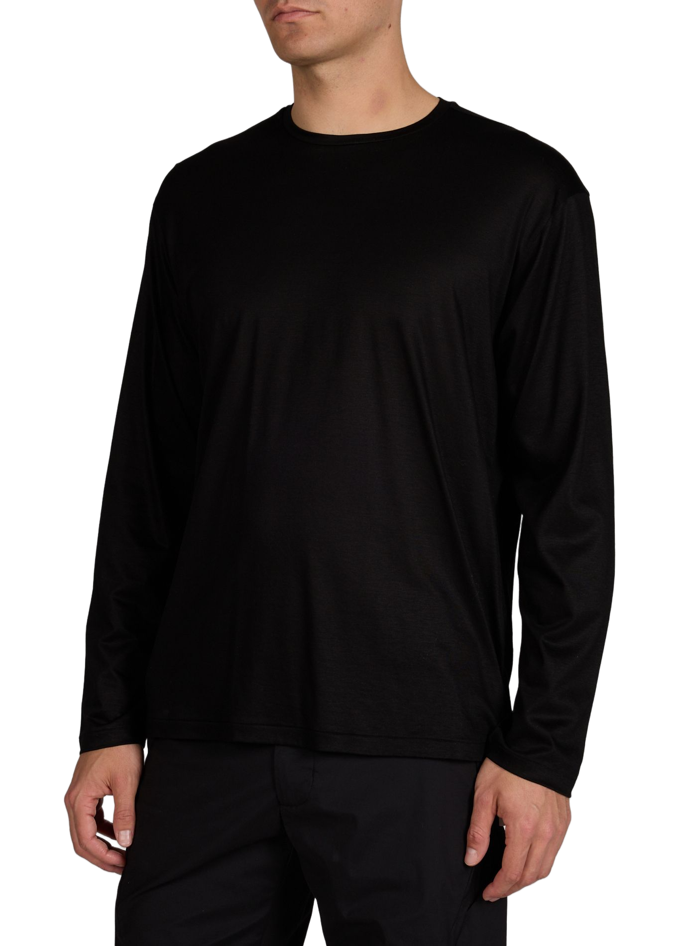 Solid long-sleeve cotton blend t-shirt POST ARCHIVE FACTION