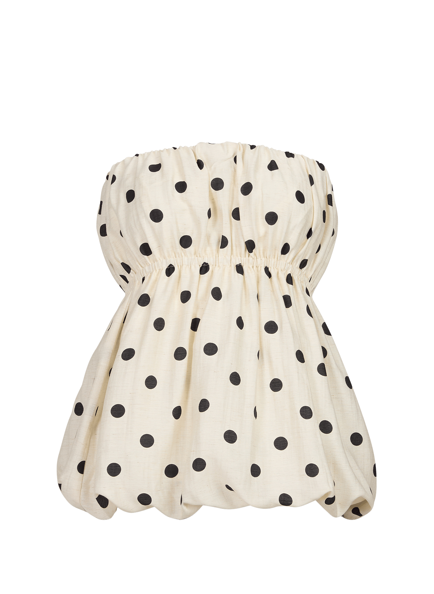 Top svasato senza maniche a pois TOPSHOP Bianco