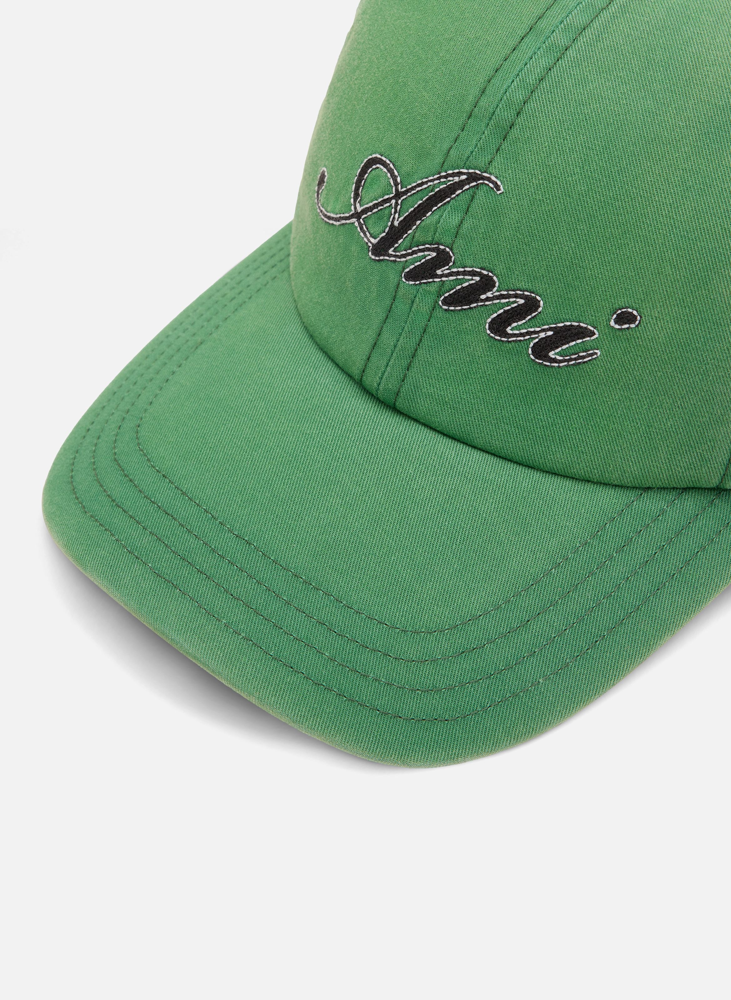 Casquette unisexe en coton broderie ami paris AMI PARIS Vert