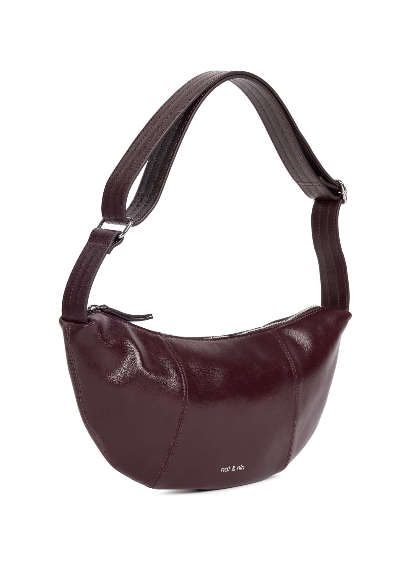 Shoulder bag Luce in leather NAT & NIN Purple