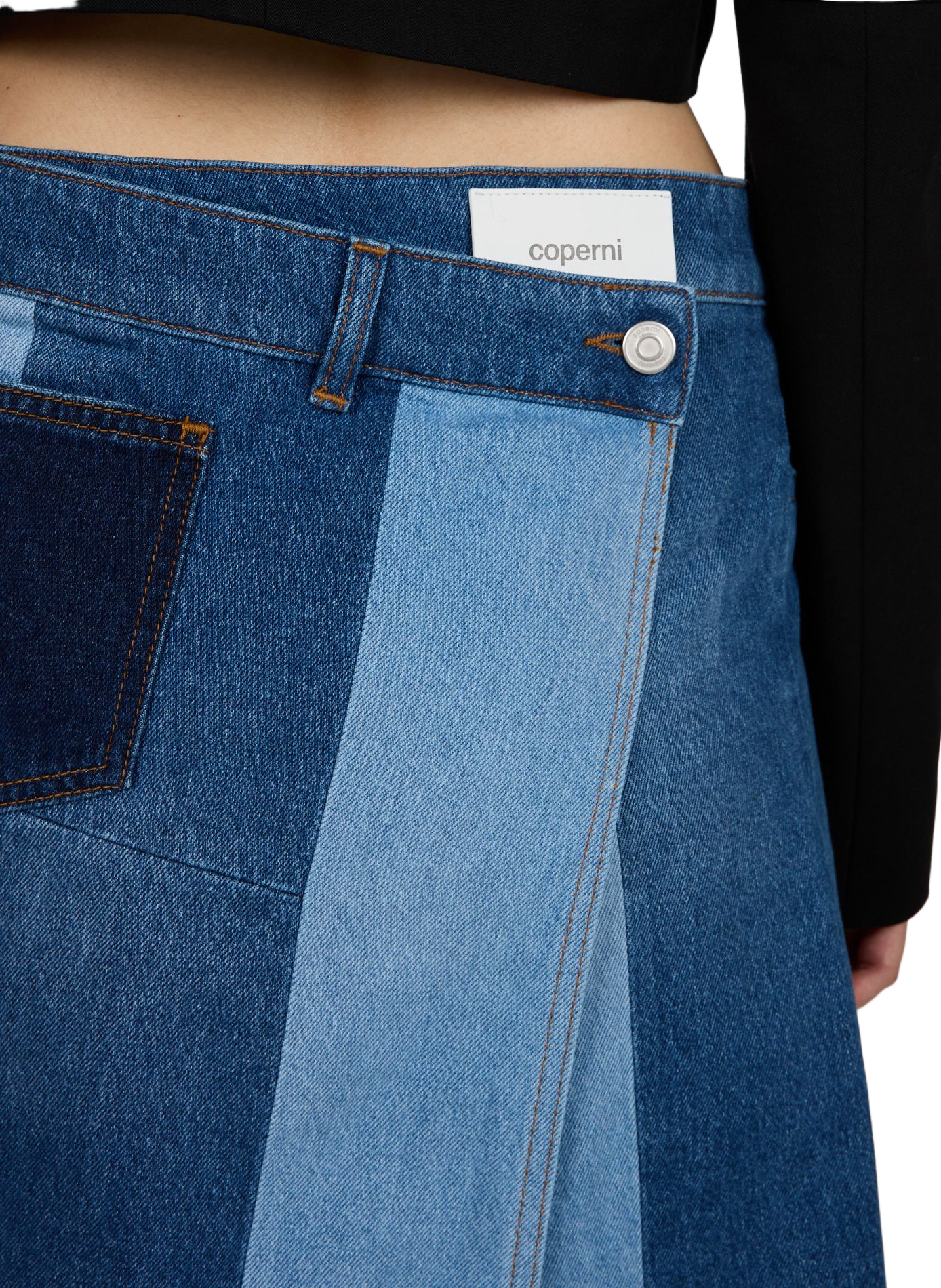 Kurzer Midirock aus Baumwolle COPERNI Blau