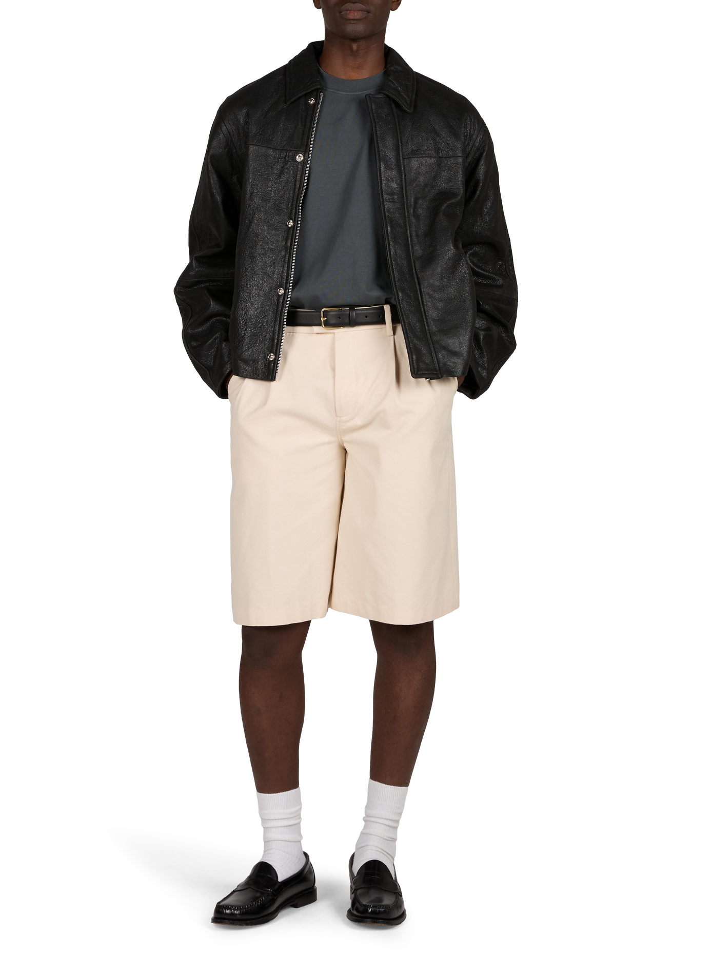 Straight lamb leather jacket MINIMUM Black