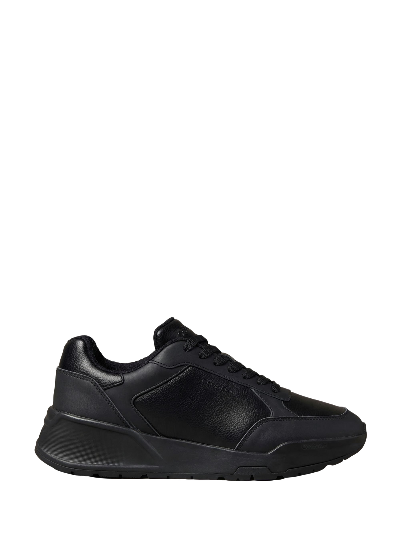 Baskets plates City Runner en cuir CALVIN KLEIN Schwarz