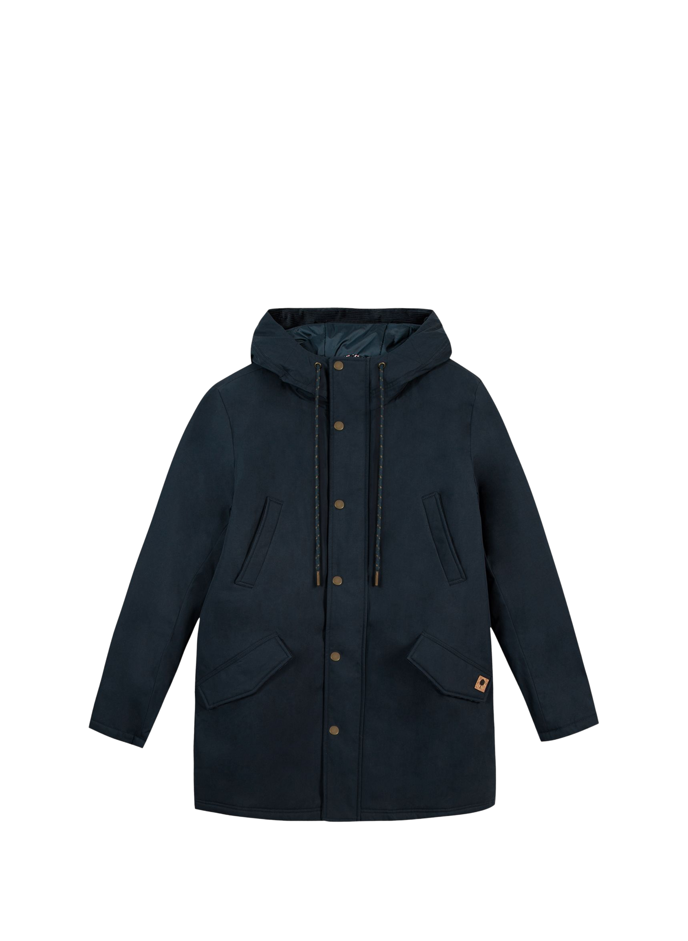 Gerade geschnittener Parka mit Kapuze aus Baumwollmischung FAGUO Blau