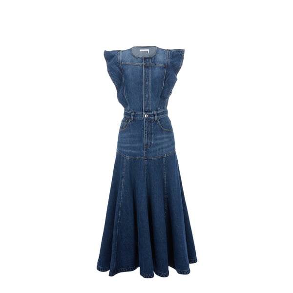 Robe longue en jean